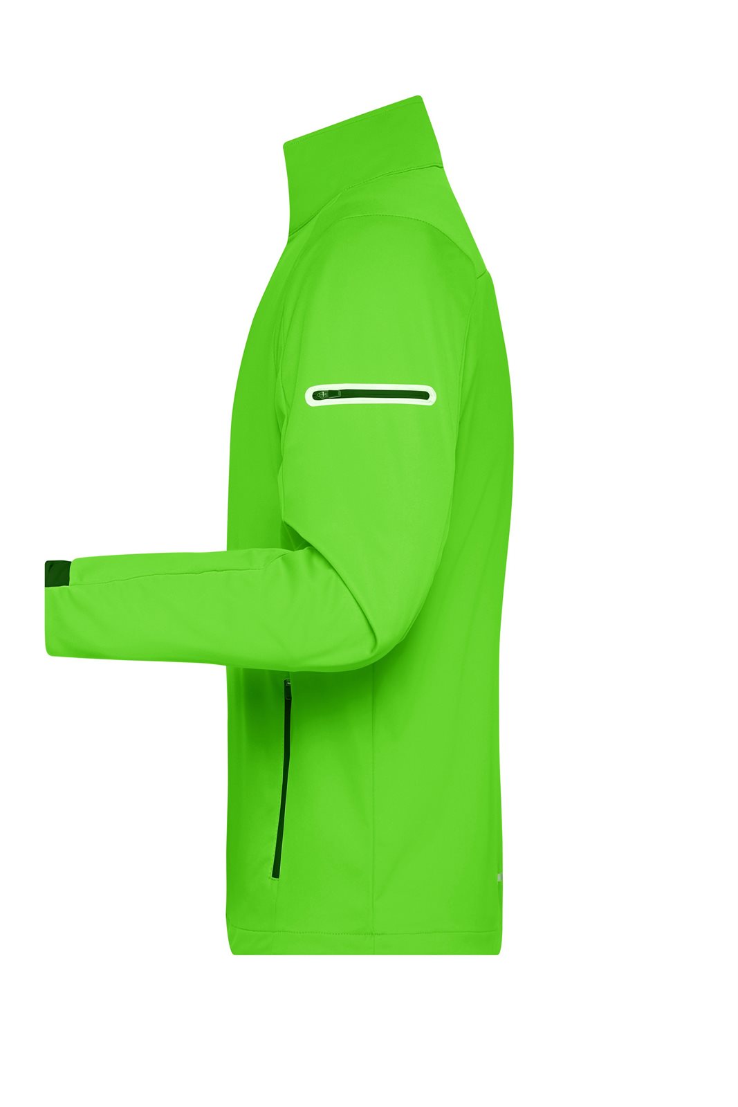 Jacke Herren Schwarz/Grün/Neon – Men's Sports Softshell Jacket, Detailansicht