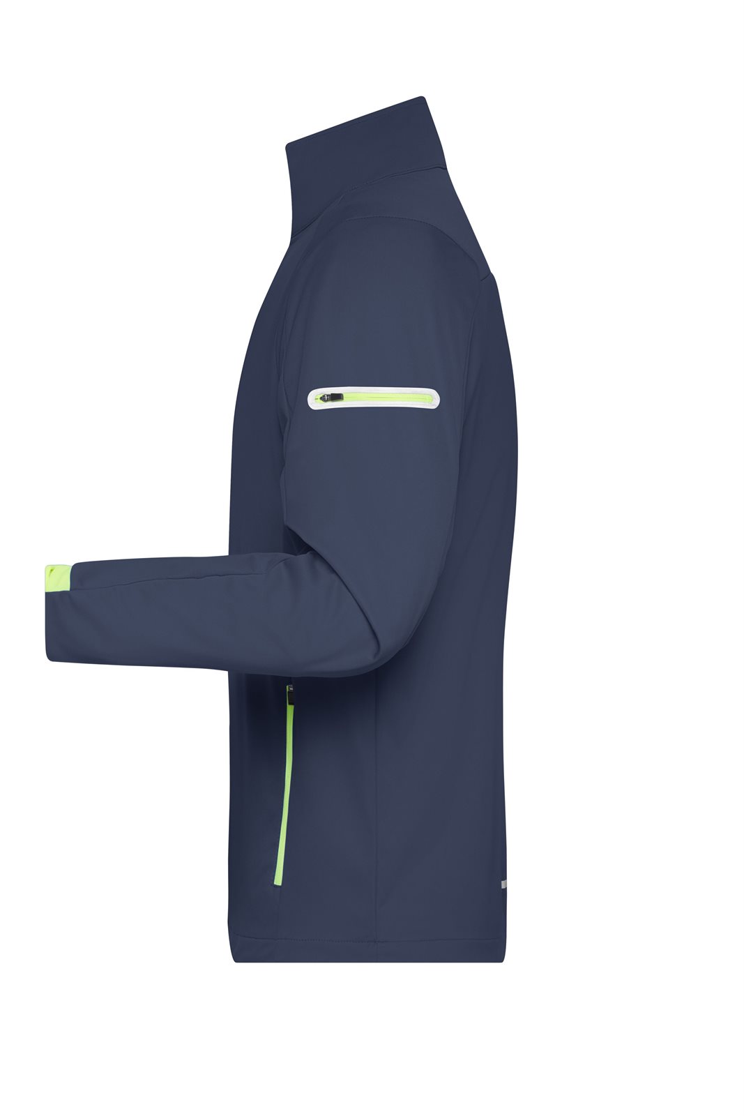 Jacke Herren Blau/Gelb – Men's Sports Softshell Jacket, Detailansicht