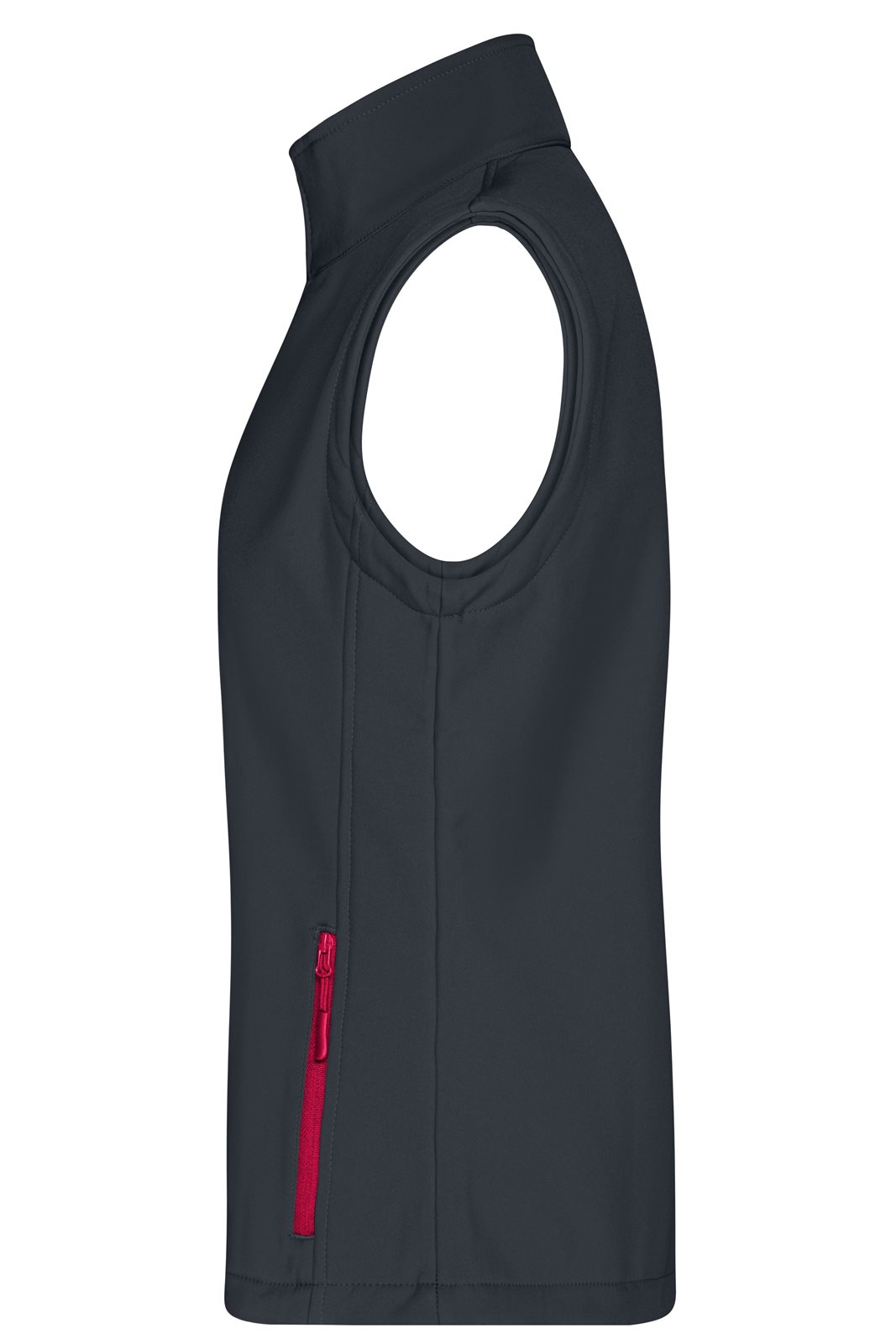 Weste Damen Grau/Rot – Ladies' Promo Softshell Vest, Detailansicht