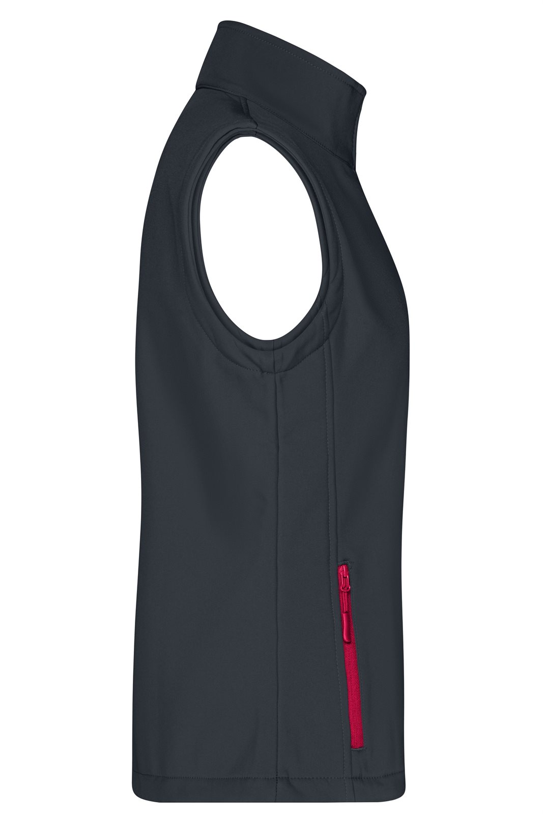 Weste Damen Grau/Rot – Ladies' Promo Softshell Vest, Detailansicht