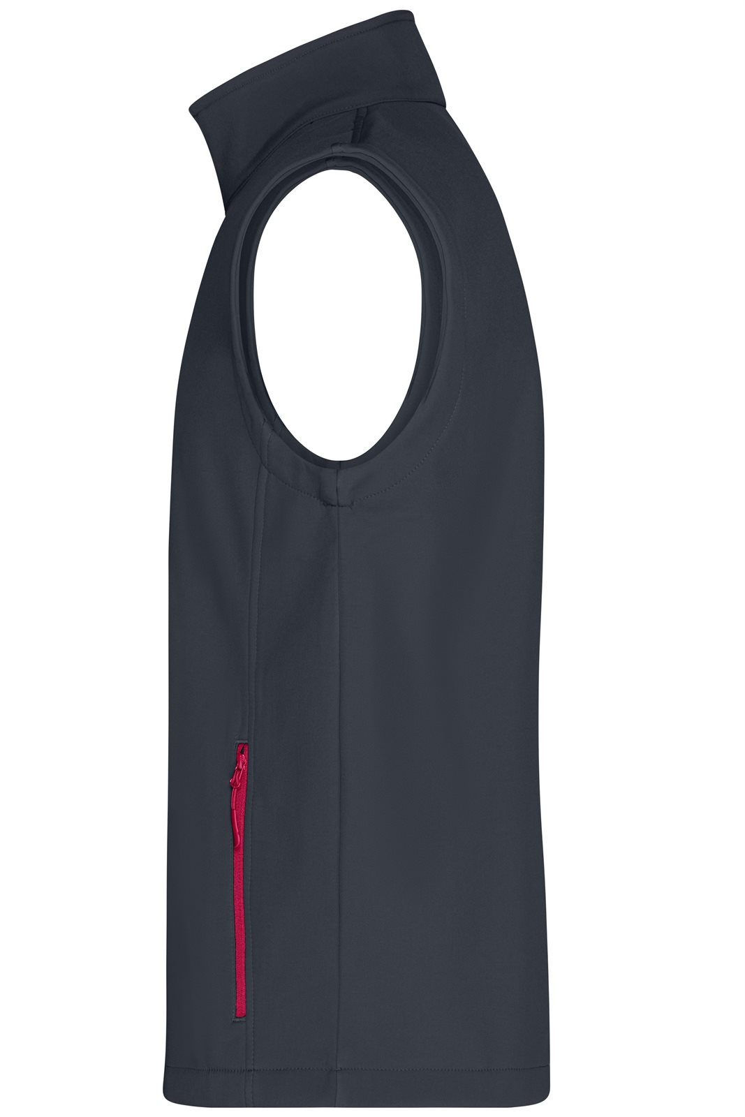 Weste Herren Grau/Rot – Men's Promo Softshell Vest, Detailansicht