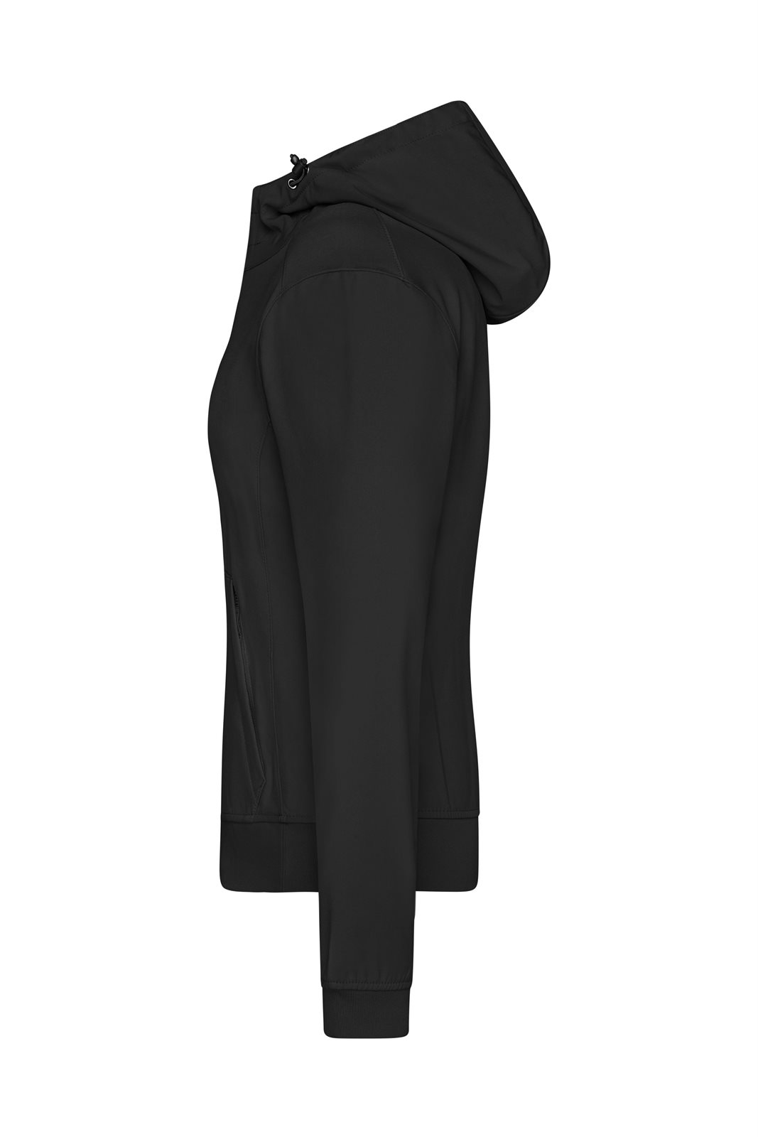 Jacke Damen Schwarz – Ladies' Hooded Softshell Jacket, Detailansicht