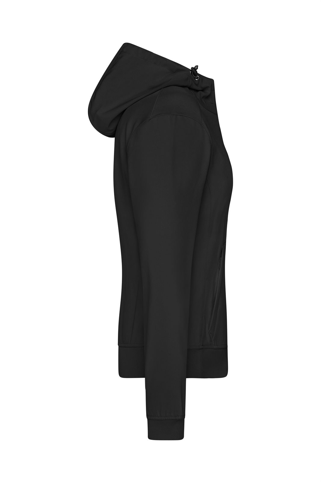Jacke Damen Schwarz – Ladies' Hooded Softshell Jacket, Detailansicht