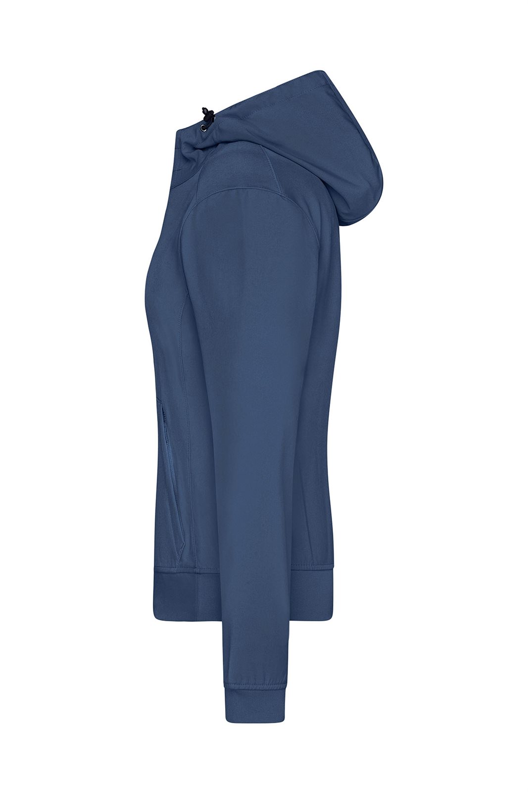 Jacke Damen Blau – Ladies' Hooded Softshell Jacket, Detailansicht