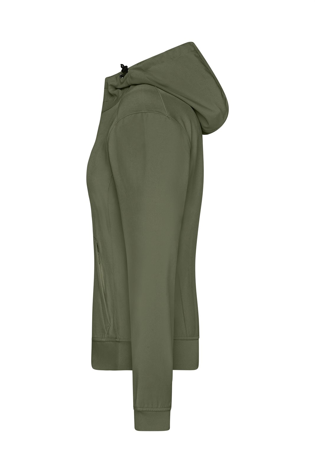 Jacke Damen Grün/Oliv – Ladies' Hooded Softshell Jacket, Detailansicht