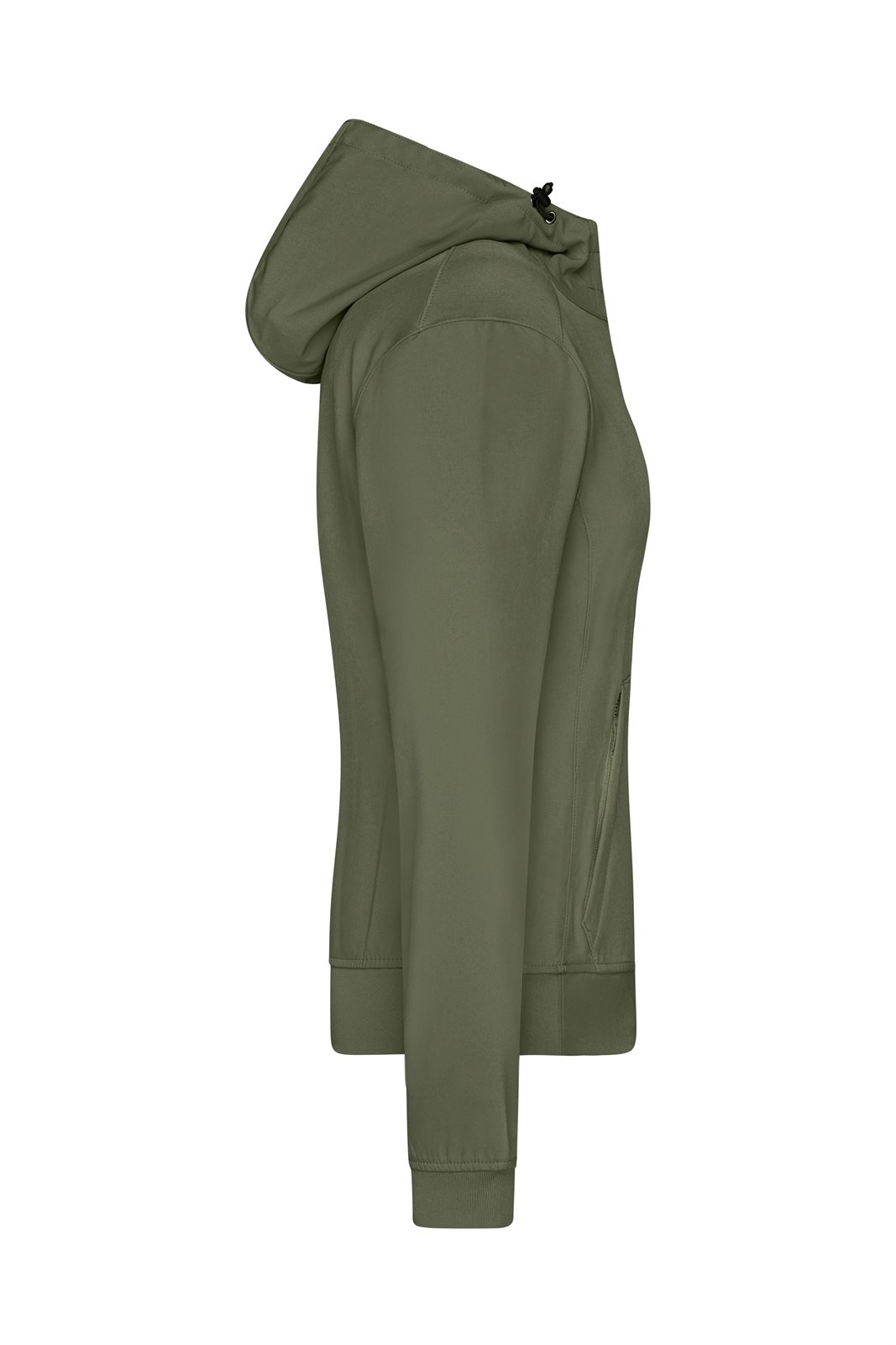 Jacke Damen Grün/Oliv – Ladies' Hooded Softshell Jacket, Detailansicht