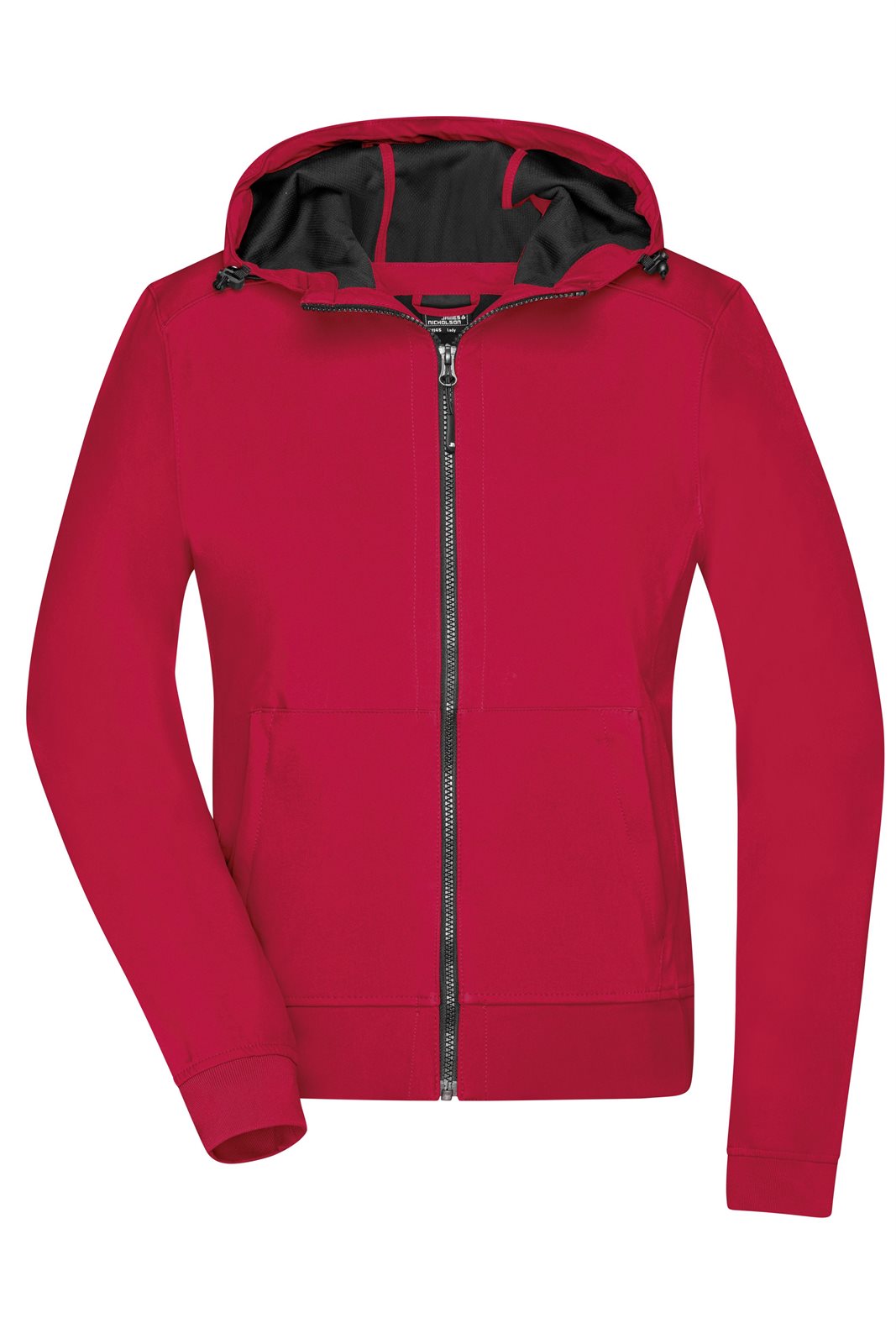 Jacke Damen Schwarz/Rot – Ladies' Hooded Softshell Jacket