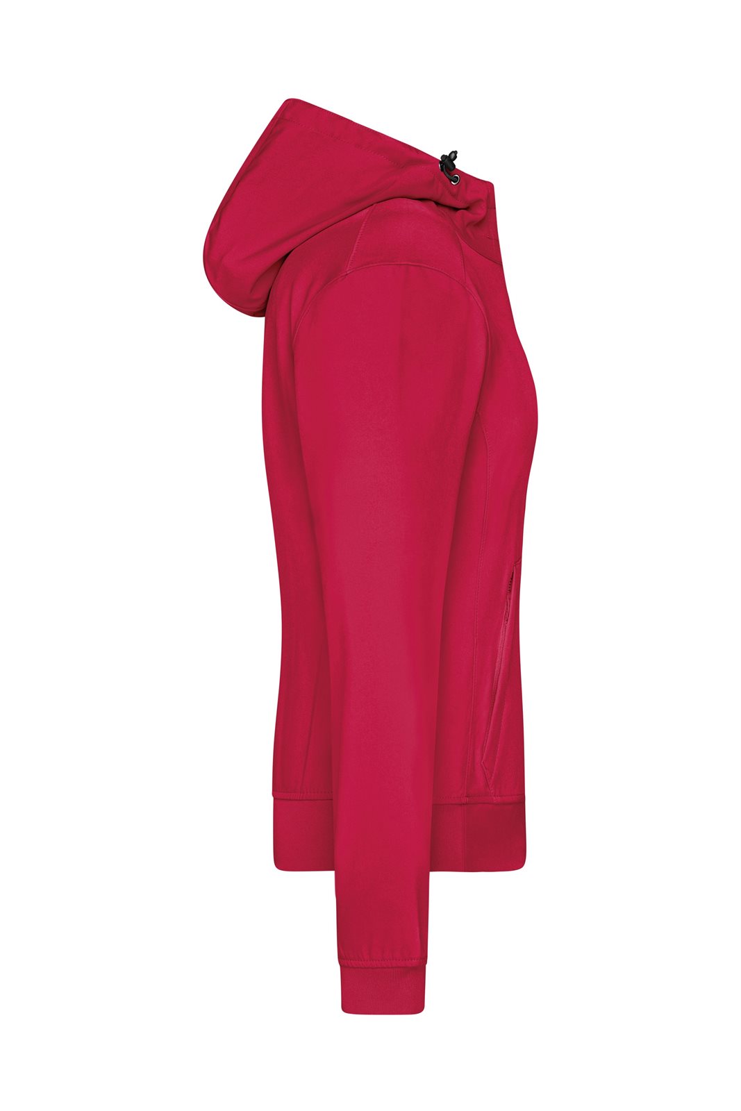 Jacke Damen Schwarz/Rot – Ladies' Hooded Softshell Jacket, Detailansicht