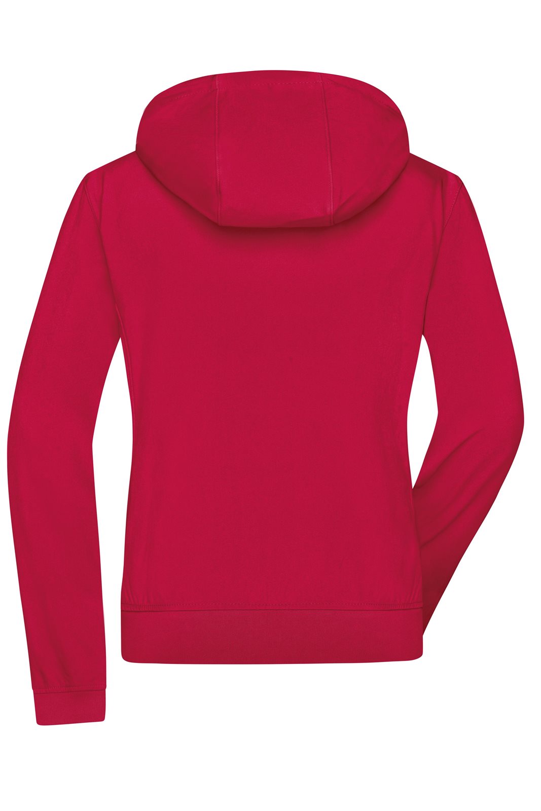 Jacke Damen Schwarz/Rot – Ladies' Hooded Softshell Jacket, Detailansicht