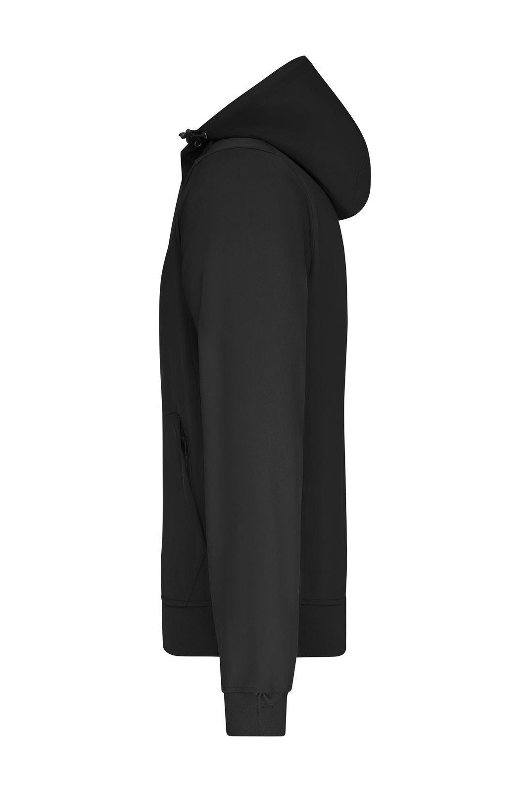 Jacke Herren Schwarz – Men's Hooded Softshell Jacket, Detailansicht