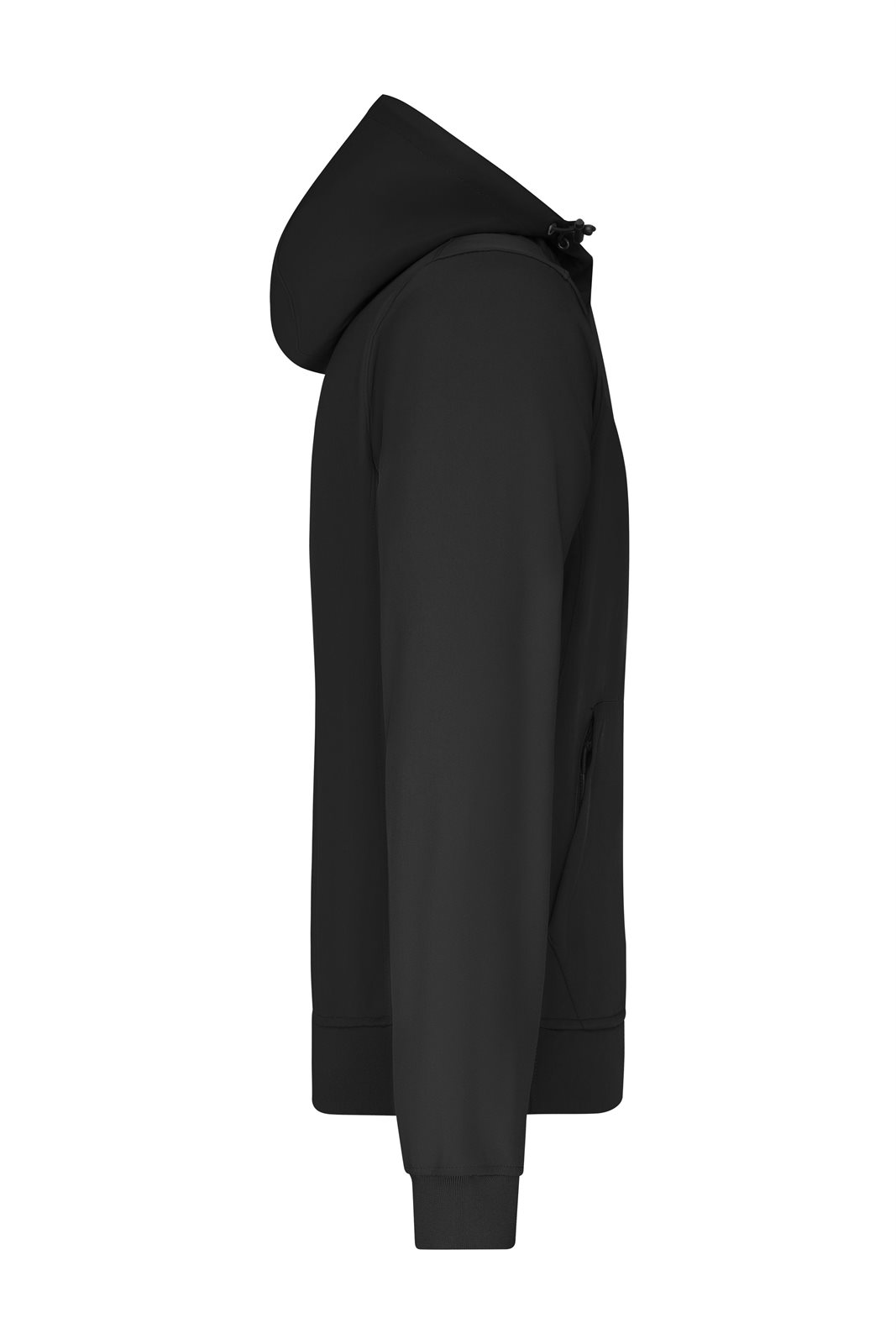 Jacke Herren Schwarz – Men's Hooded Softshell Jacket, Detailansicht