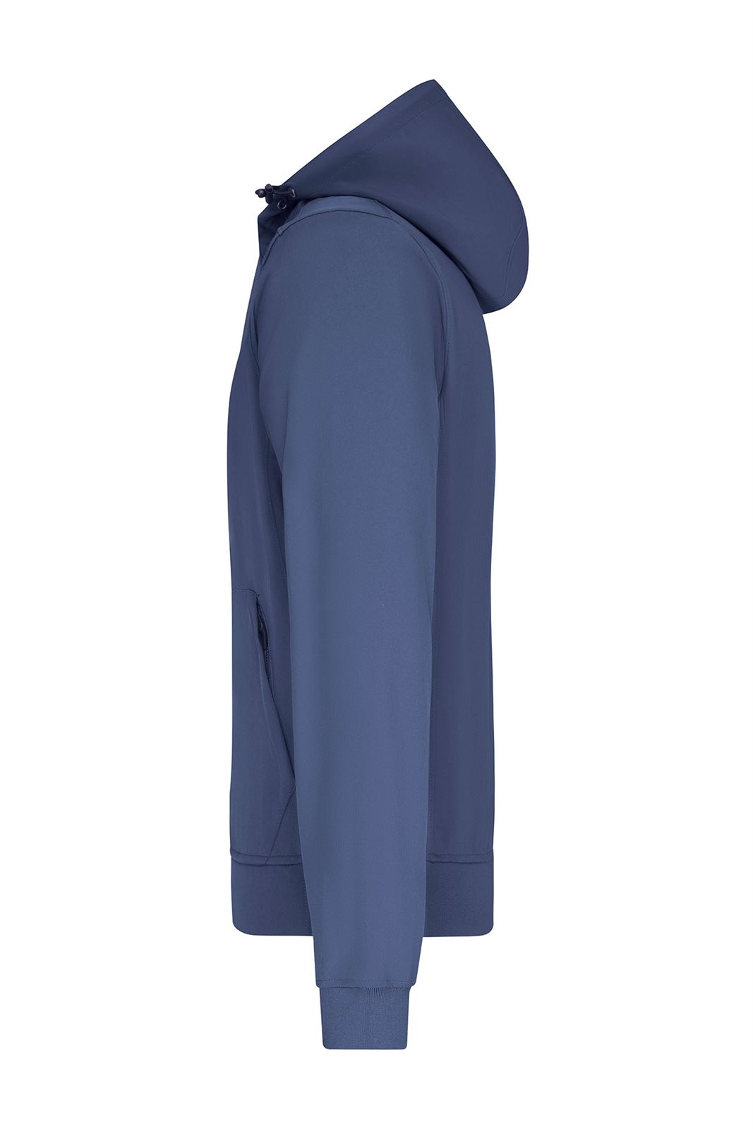 Jacke Herren Blau – Men's Hooded Softshell Jacket, Detailansicht
