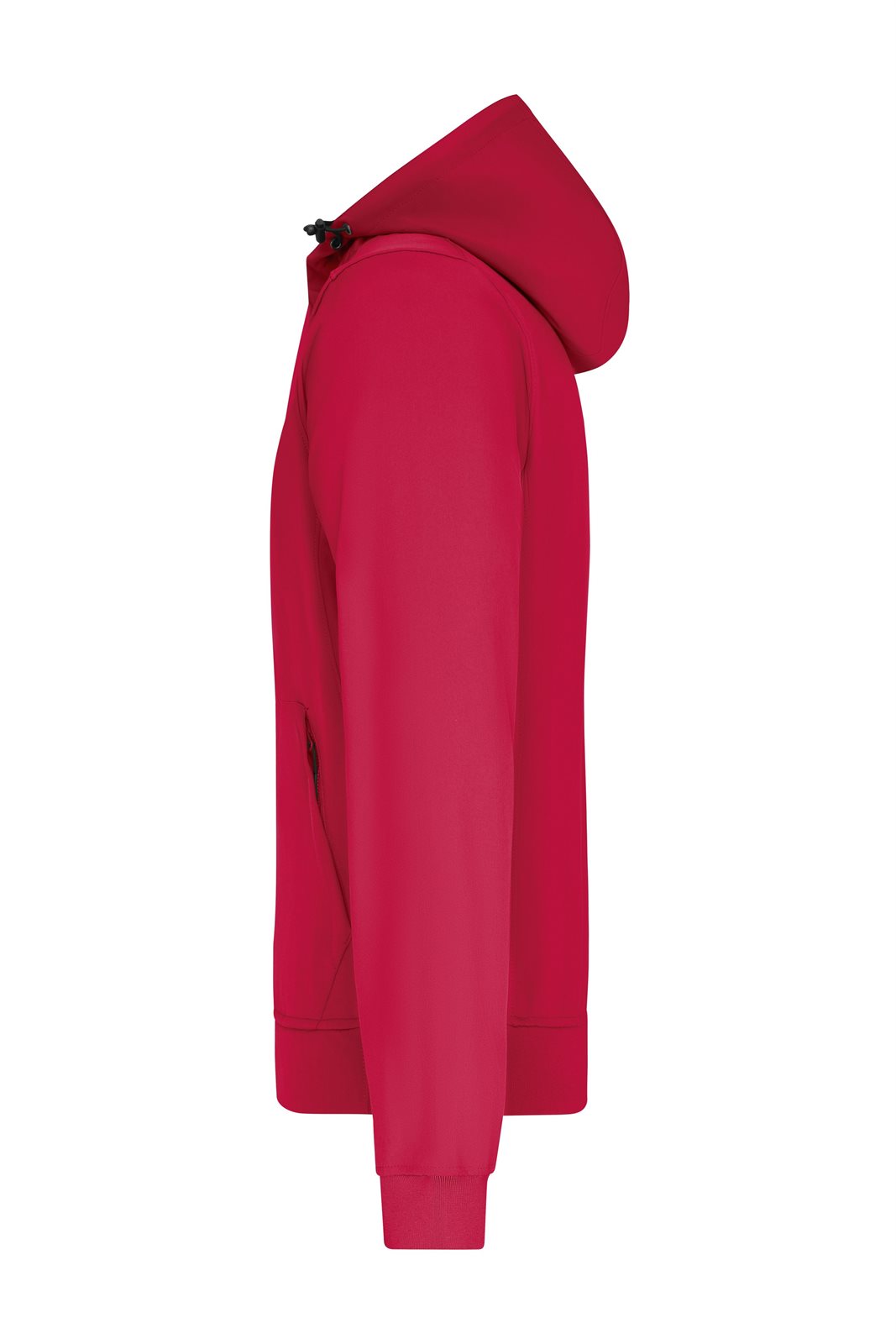 Jacke Herren Schwarz/Rot – Men's Hooded Softshell Jacket, Detailansicht
