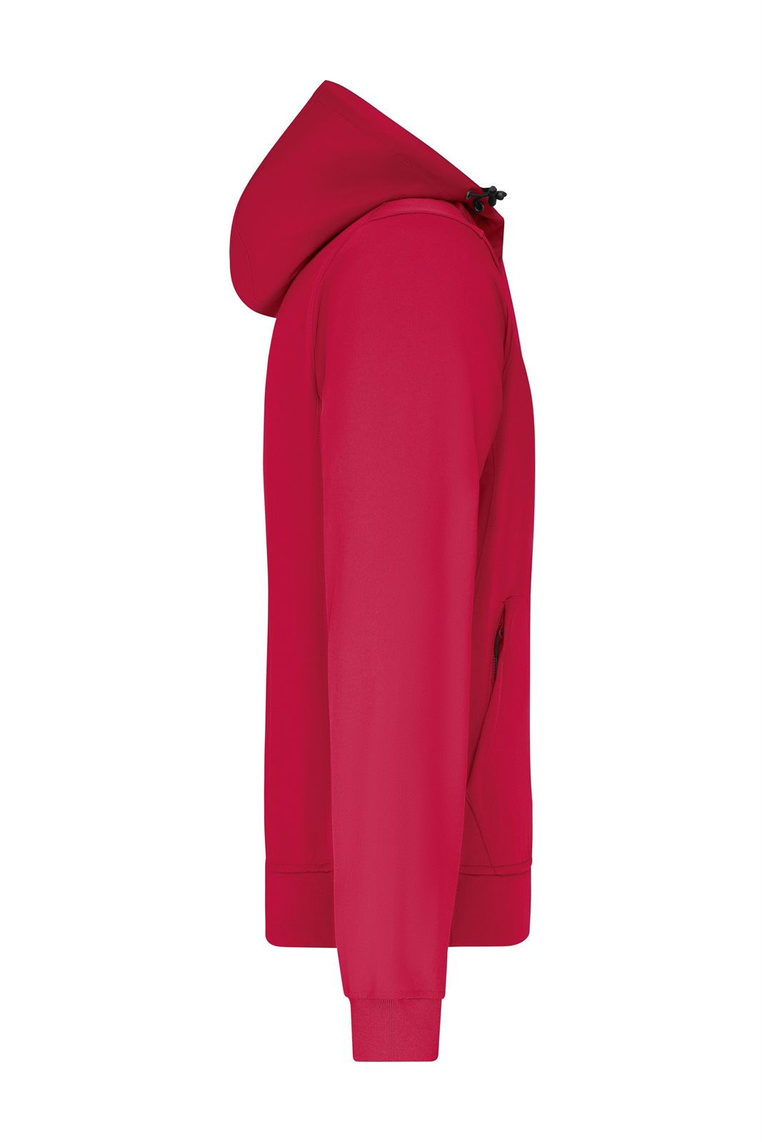 Jacke Herren Schwarz/Rot – Men's Hooded Softshell Jacket, Detailansicht