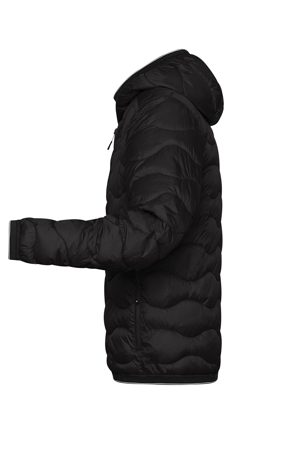 Jacke Herren Schwarz – Men's Padded Jacket, Detailansicht