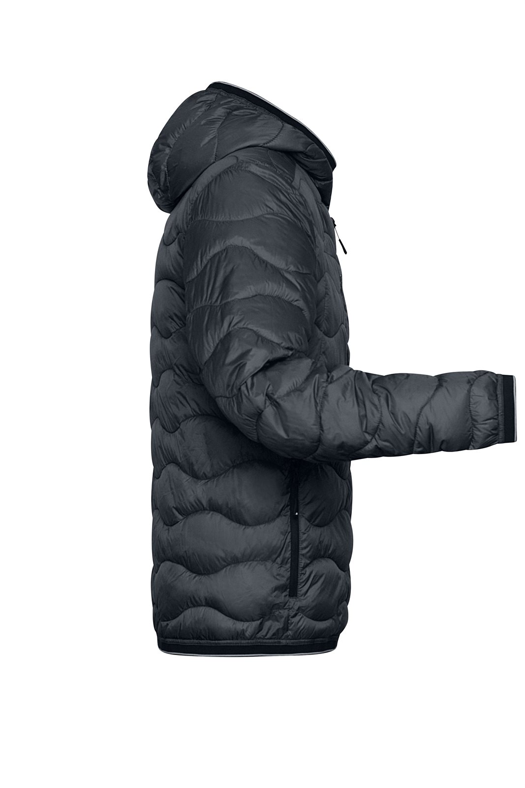 Jacke Herren Grau/Braun – Men's Padded Jacket, Detailansicht