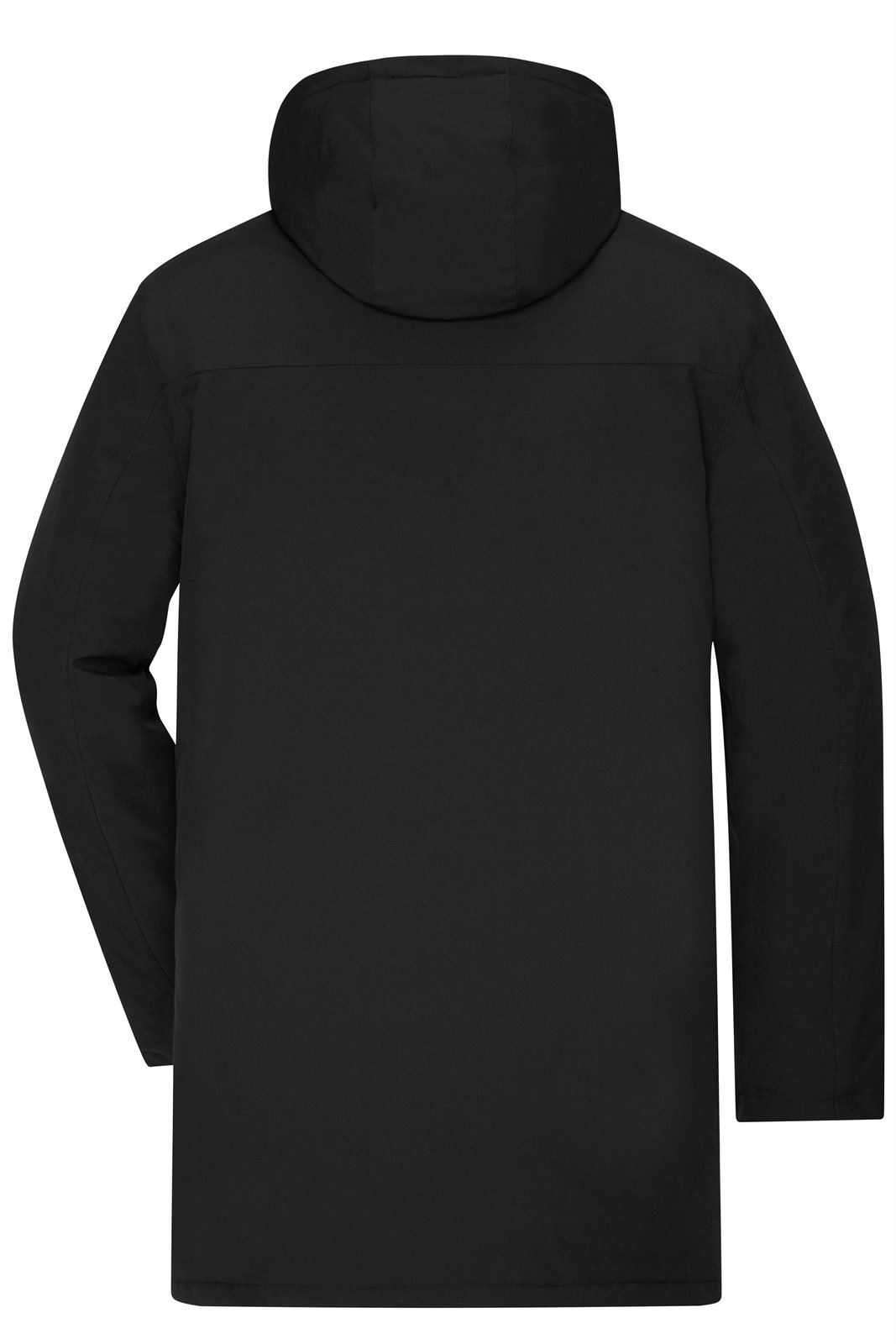 Mantel Herren Schwarz – Men's Business Parka, Detailansicht
