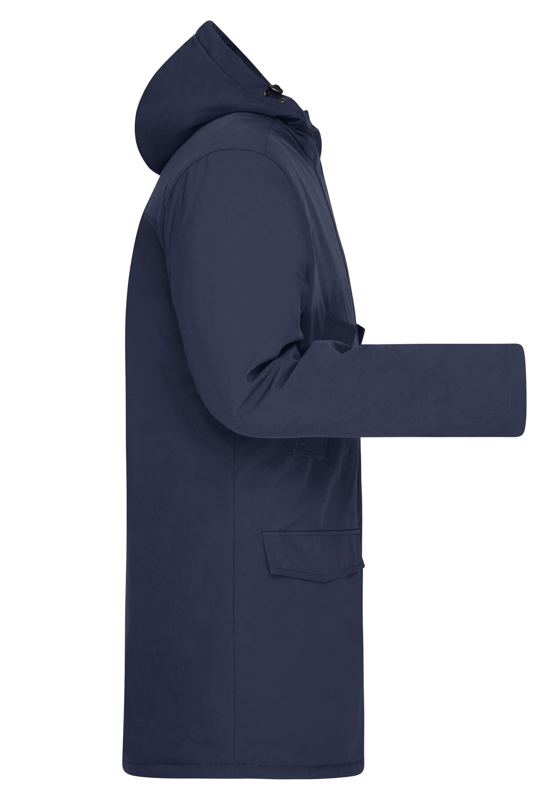 Mantel Herren Blau – Men's Business Parka, Detailansicht