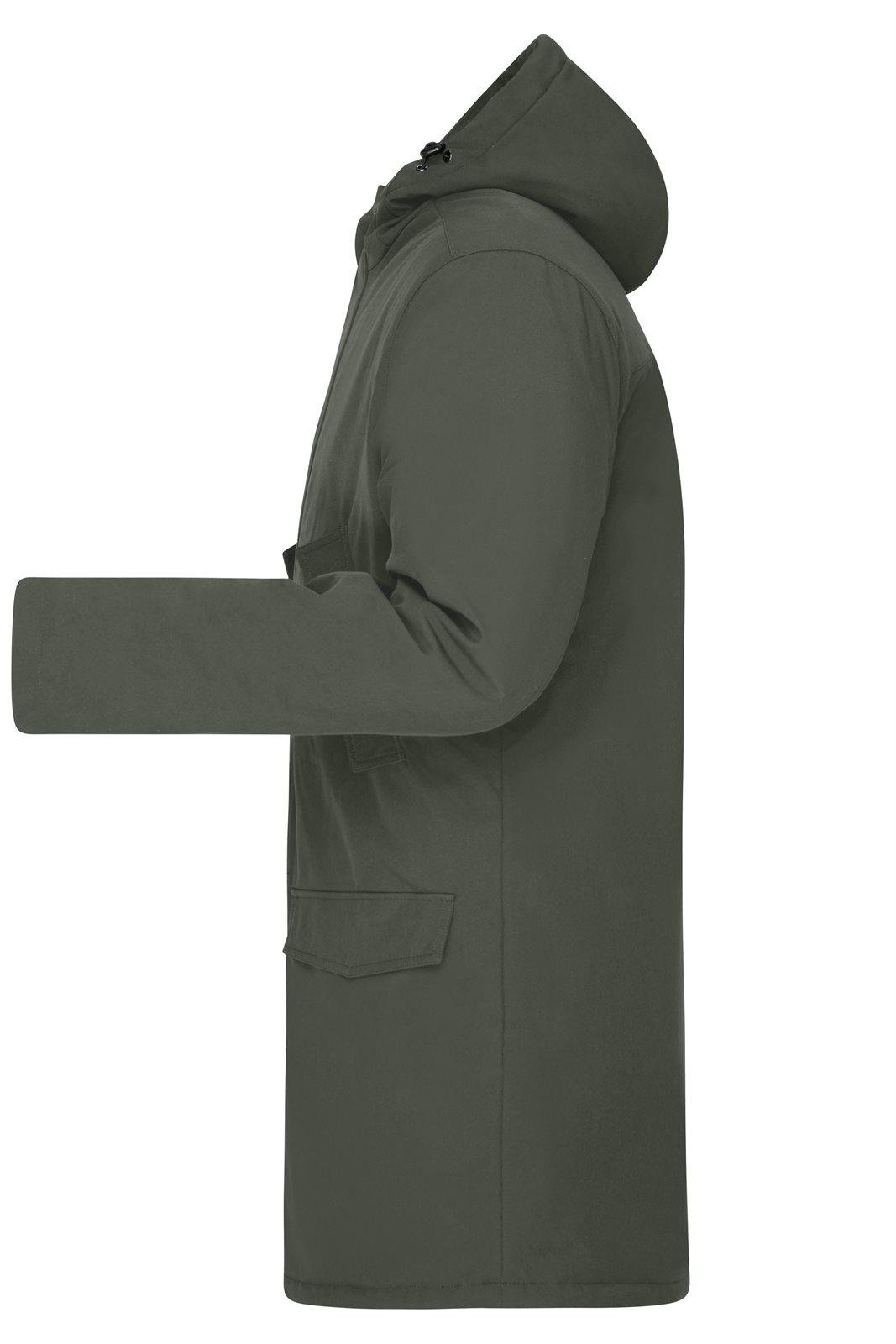 Mantel Herren Grün/Oliv – Men's Business Parka, Detailansicht