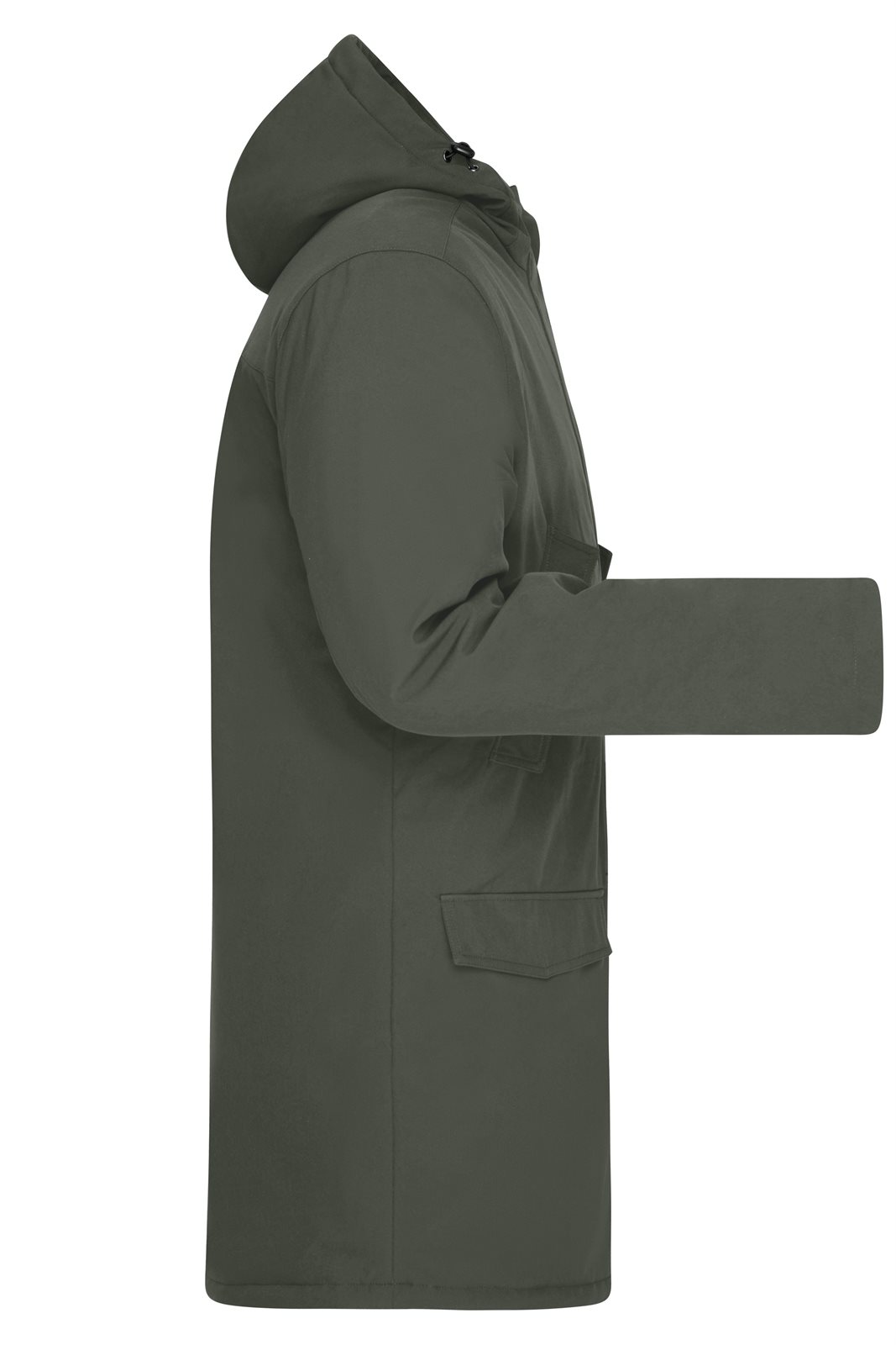 Mantel Herren Grün/Oliv – Men's Business Parka, Detailansicht