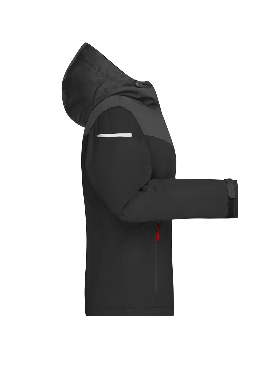 Jacke Damen Schwarz/Grau/Rot – Ladies' Allweather Jacket GRS, Detailansicht