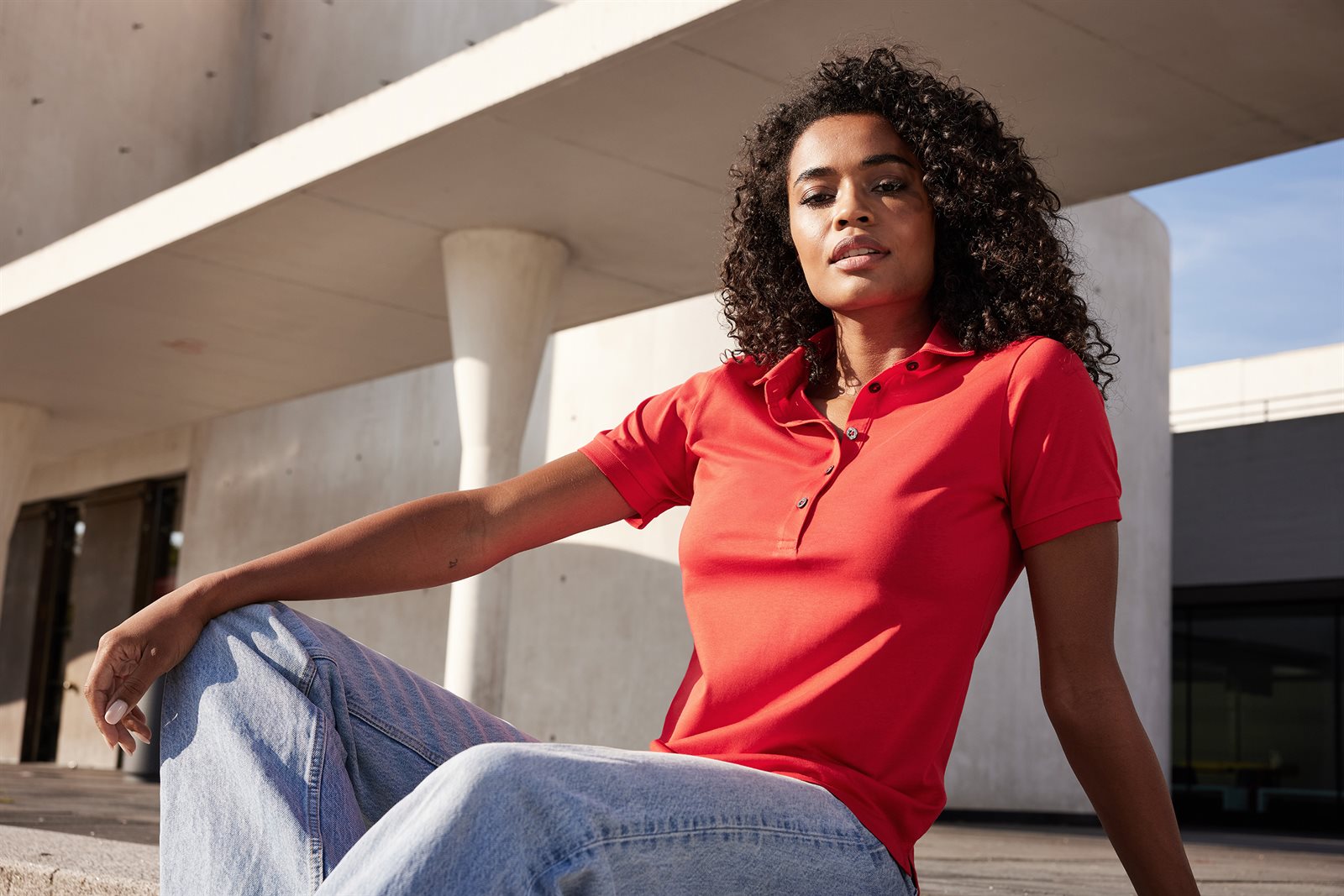 Poloshirt Damen – Ladies' Mercerised Polo, Detailansicht