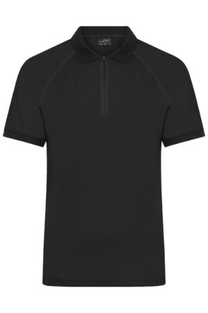 Poloshirt Herren Schwarz – Men's Zip-Polo