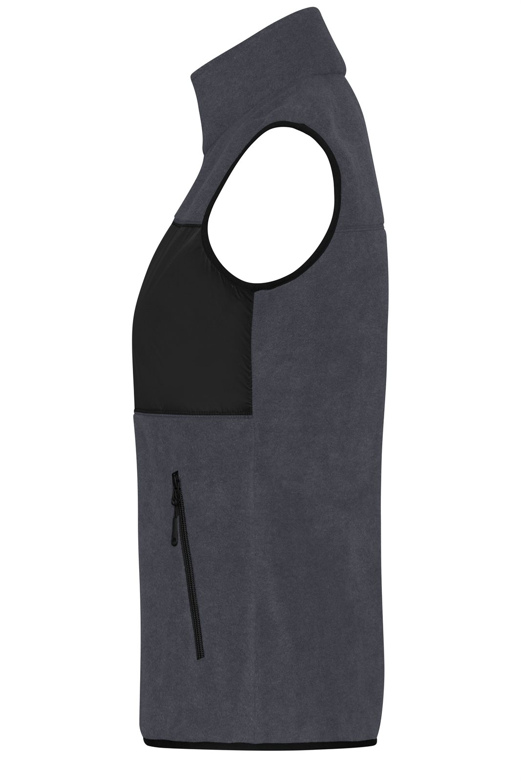 Weste Damen Schwarz/Grau – Ladies' Fleece Vest GRS, Detailansicht
