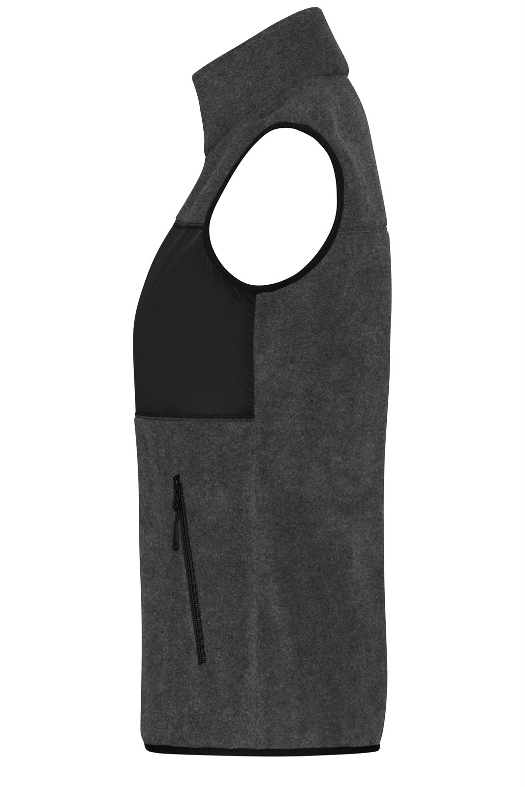 Weste Damen Grau/Schwarz – Ladies' Fleece Vest GRS, Detailansicht