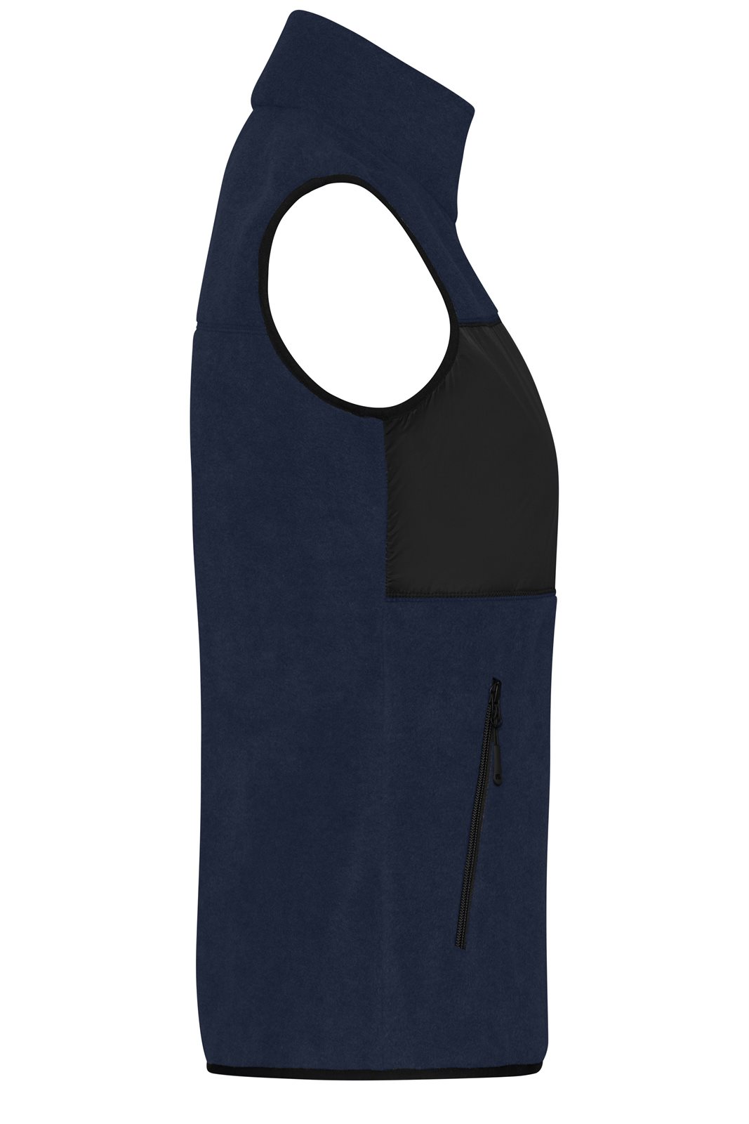 Weste Damen Schwarz/Blau – Ladies' Fleece Vest GRS, Detailansicht