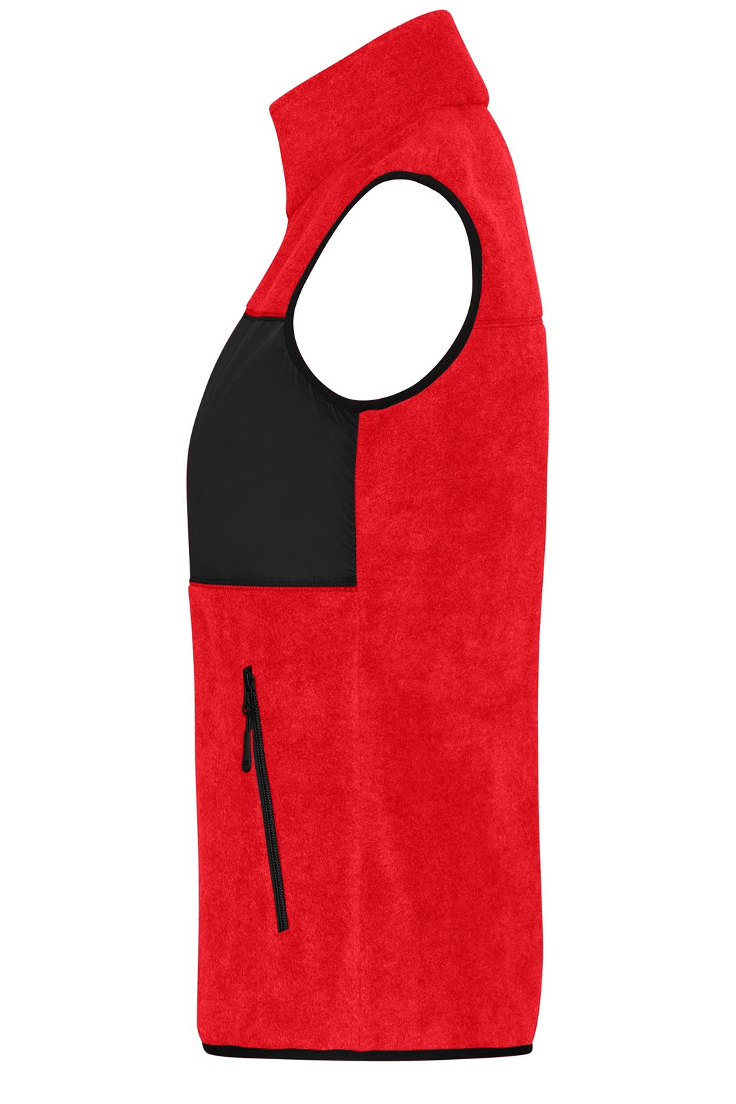 Weste Damen Schwarz/Rot – Ladies' Fleece Vest GRS, Detailansicht