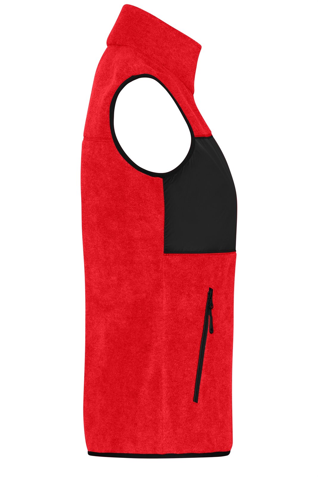 Weste Damen Schwarz/Rot – Ladies' Fleece Vest GRS, Detailansicht