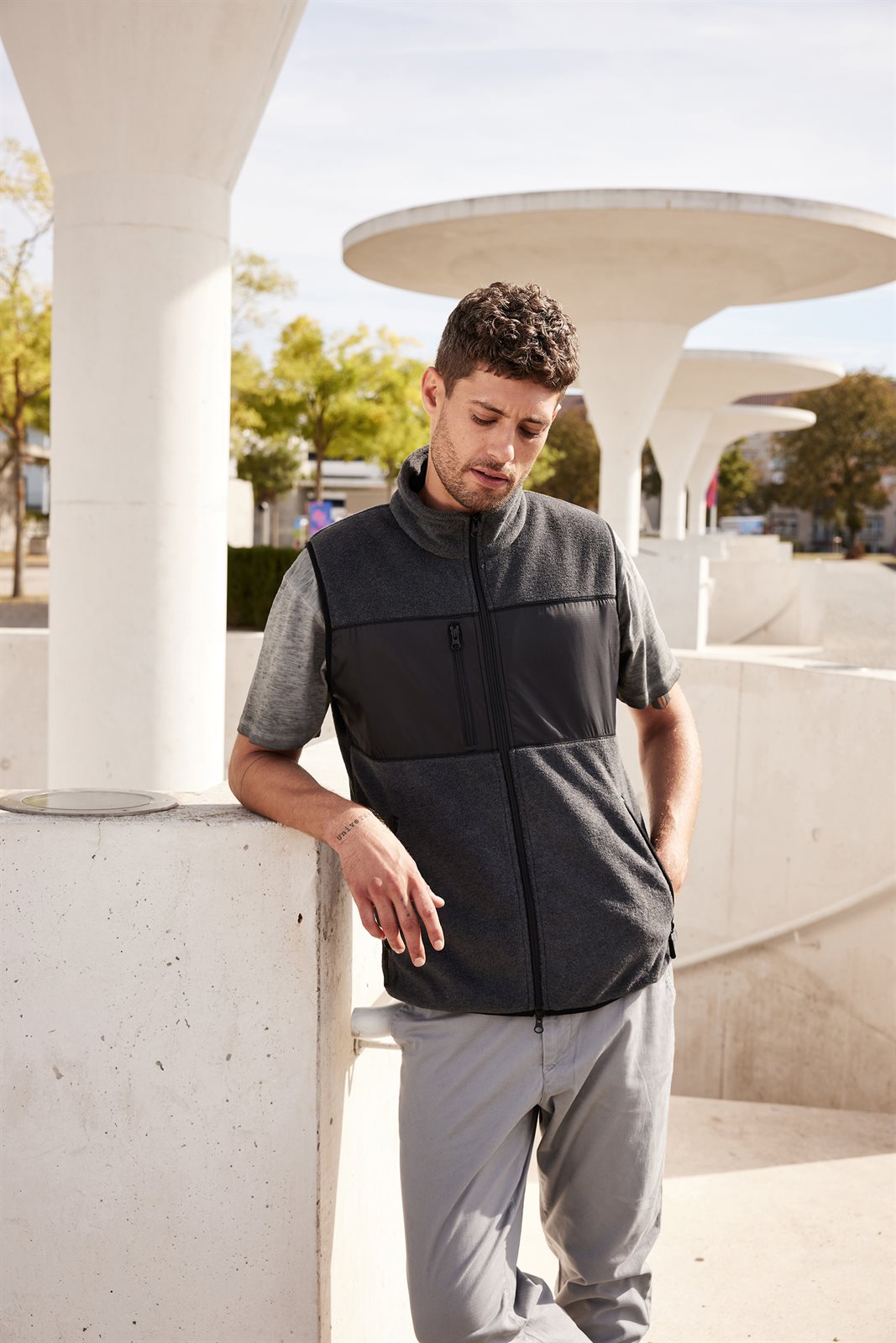 Weste Herren – Men's Fleece Vest GRS, Detailansicht