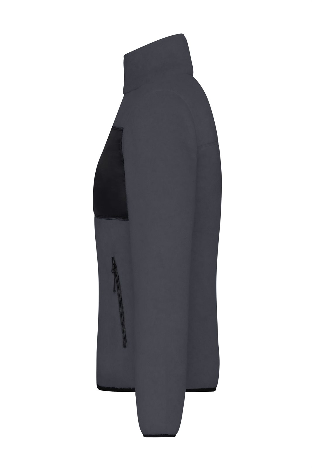 Jacke Damen Schwarz/Grau – Ladies' Fleece Jacket GRS, Detailansicht