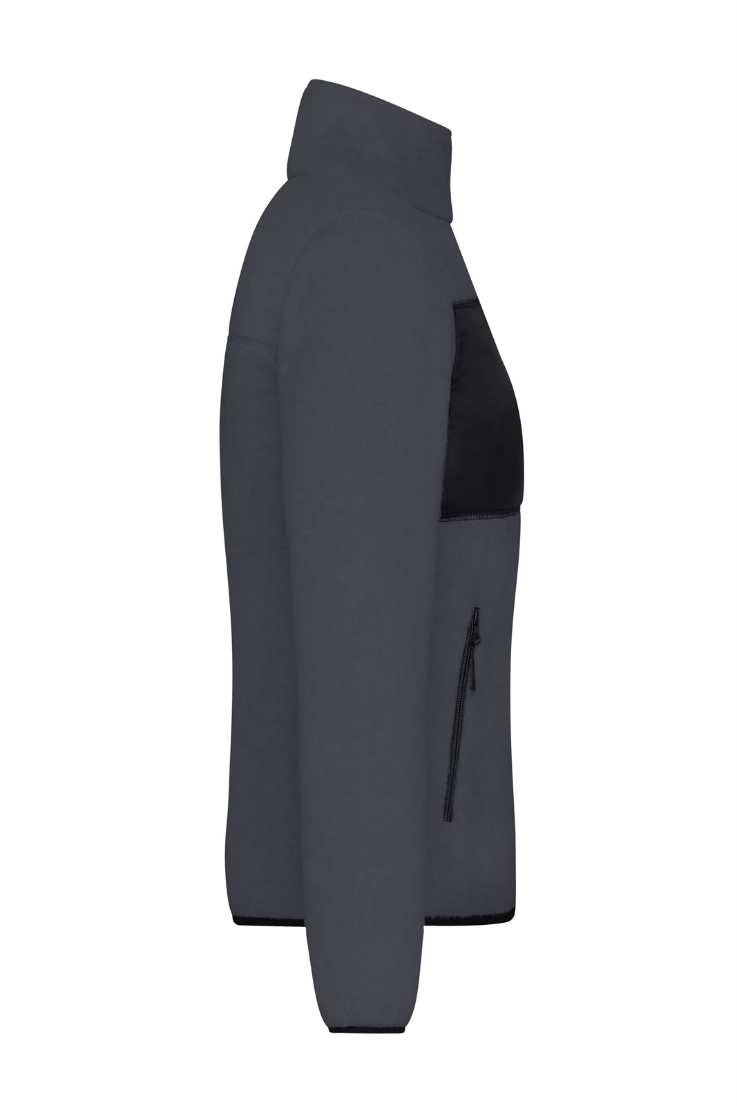 Jacke Damen Schwarz/Grau – Ladies' Fleece Jacket GRS, Detailansicht