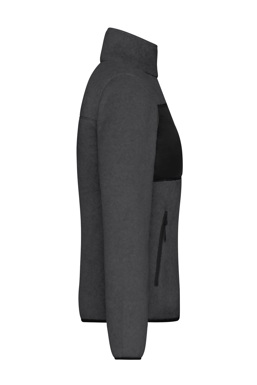 Jacke Damen Grau/Schwarz – Ladies' Fleece Jacket GRS, Detailansicht
