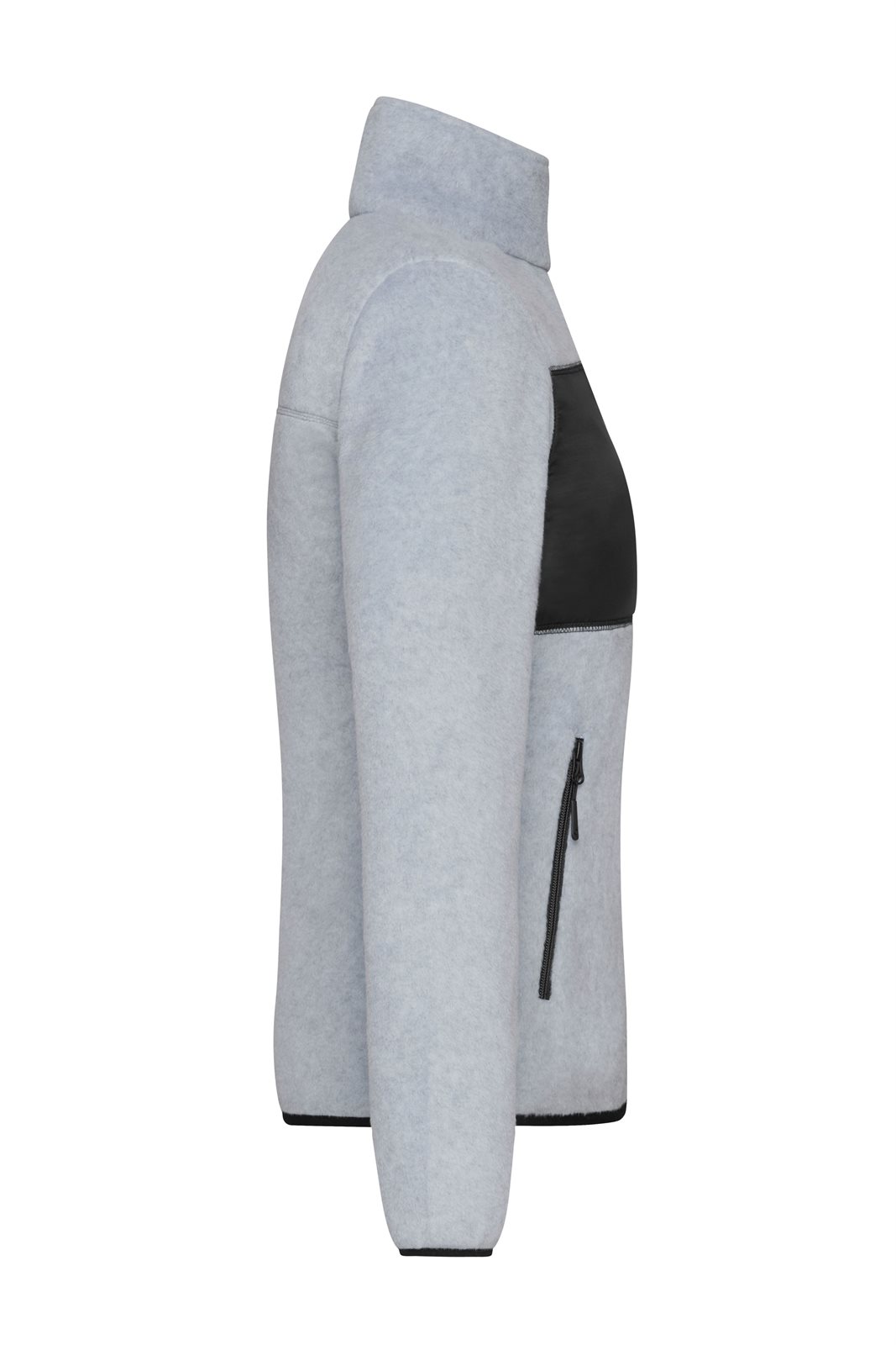 Jacke Damen Grau/Schwarz – Ladies' Fleece Jacket GRS, Detailansicht