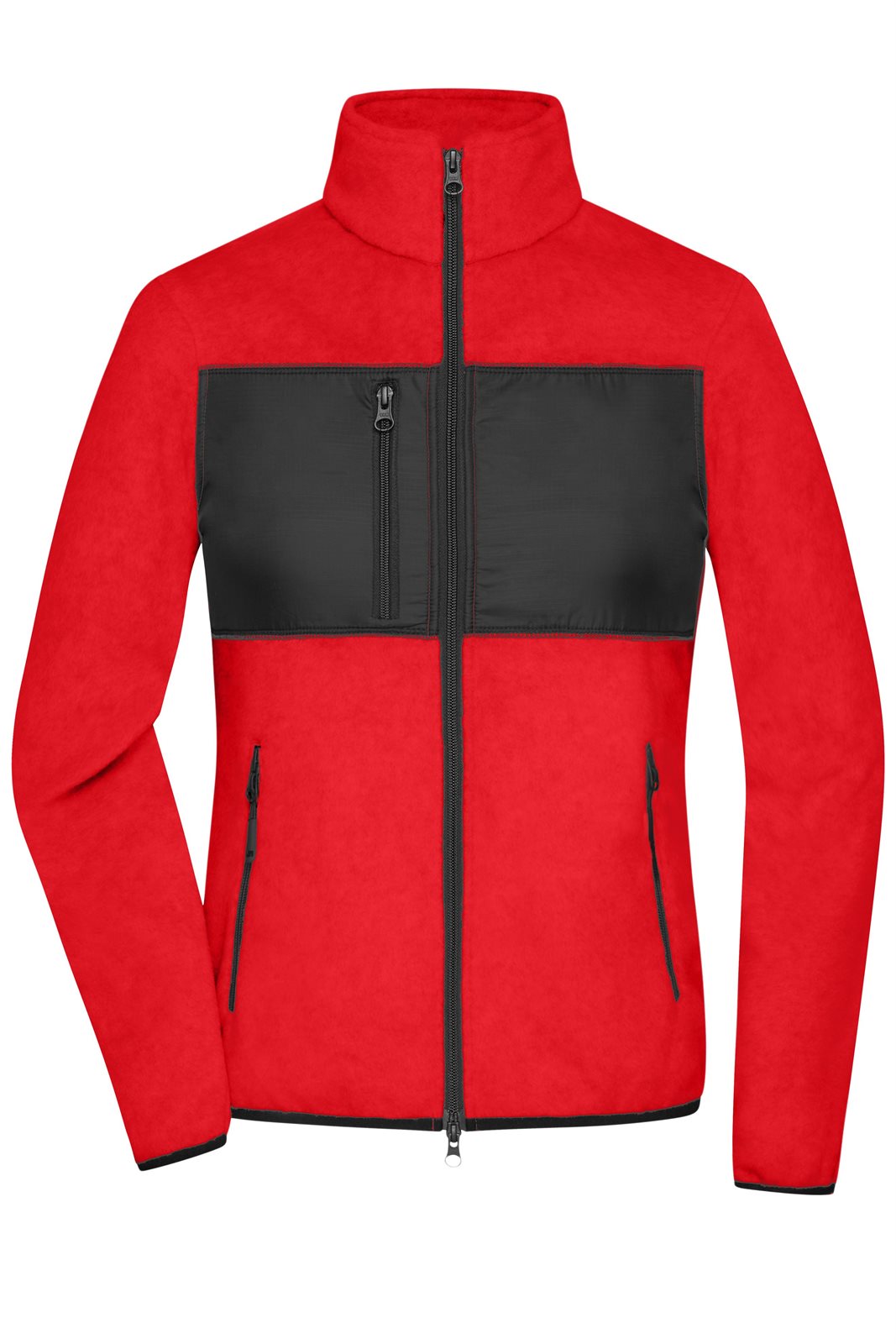 Jacke Damen Schwarz/Rot – Ladies' Fleece Jacket GRS