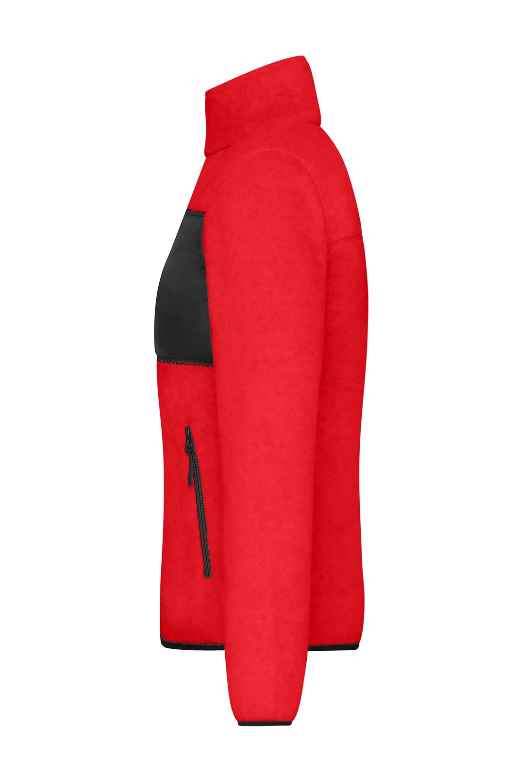 Jacke Damen Schwarz/Rot – Ladies' Fleece Jacket GRS, Detailansicht