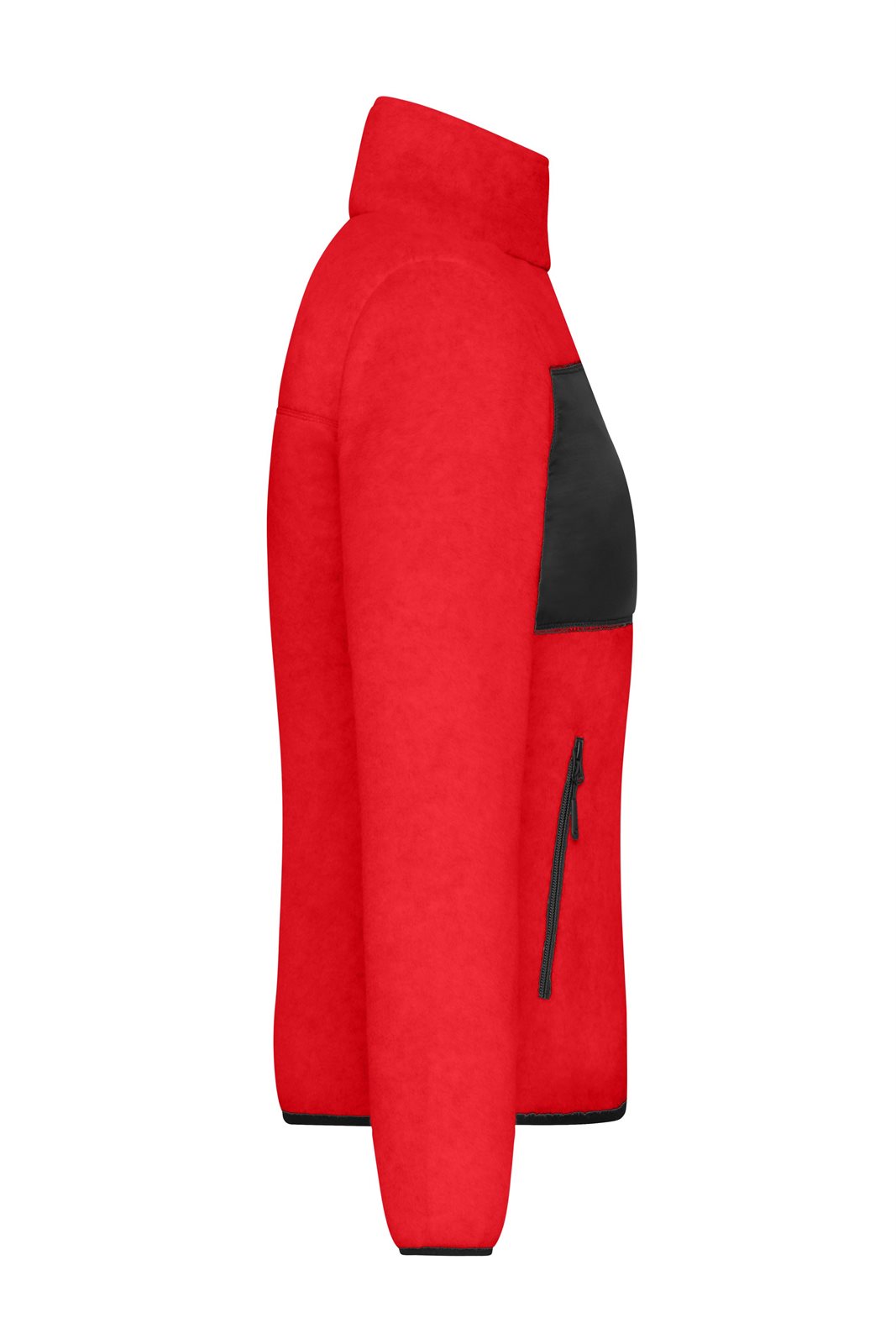 Jacke Damen Schwarz/Rot – Ladies' Fleece Jacket GRS, Detailansicht