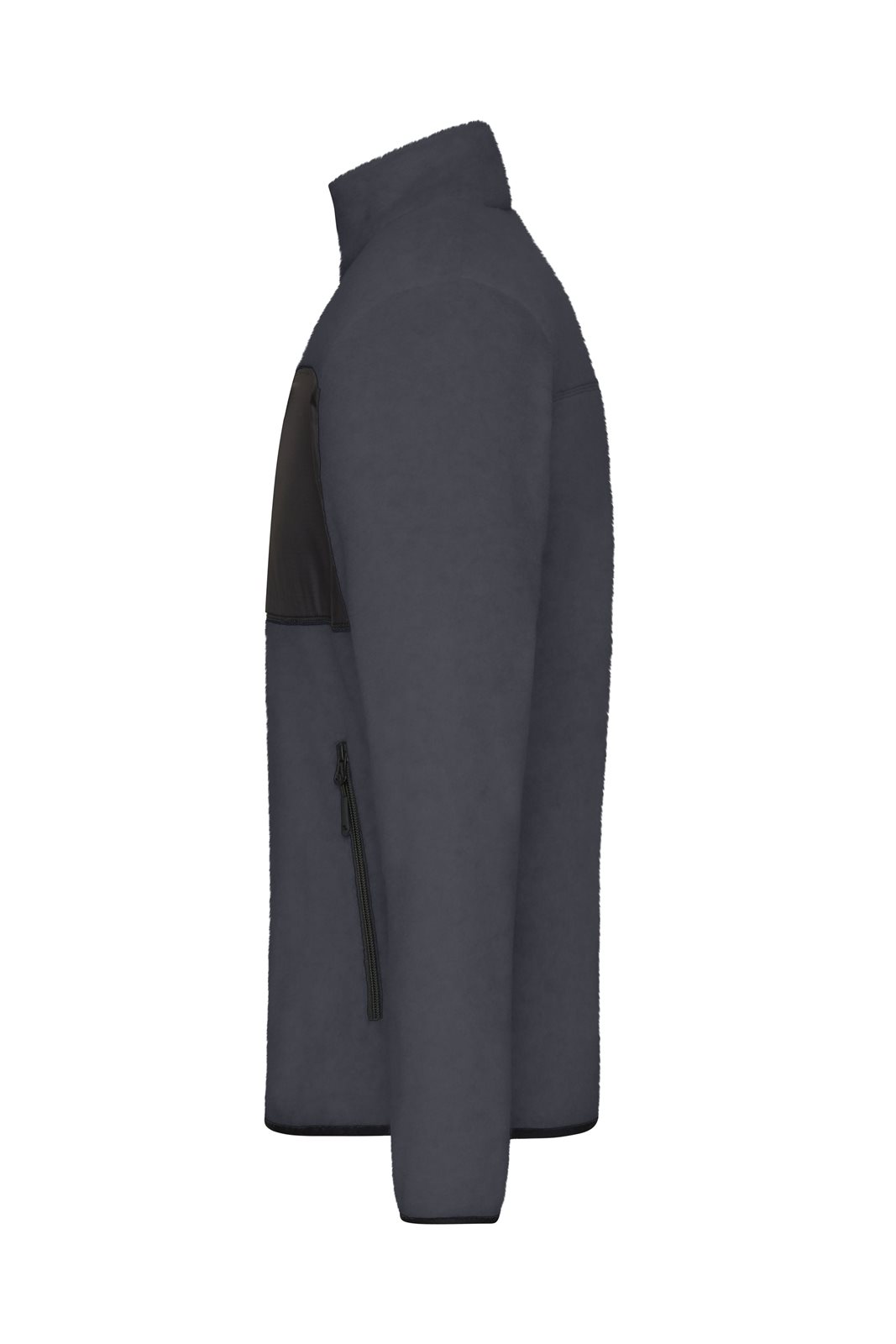 Jacke Herren Schwarz/Grau – Men's Fleece Jacket GRS, Detailansicht