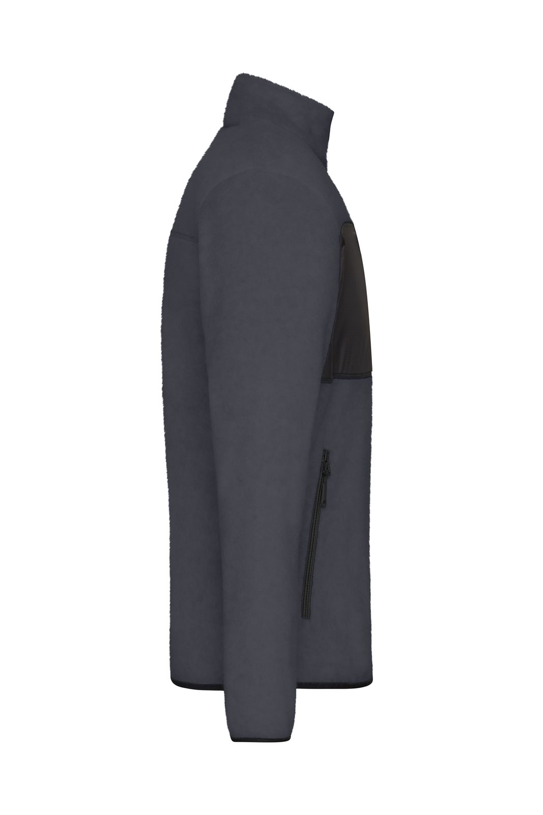 Jacke Herren Schwarz/Grau – Men's Fleece Jacket GRS, Detailansicht