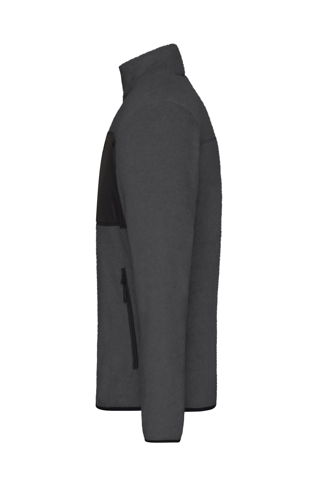 Jacke Herren Grau/Schwarz – Men's Fleece Jacket GRS, Detailansicht