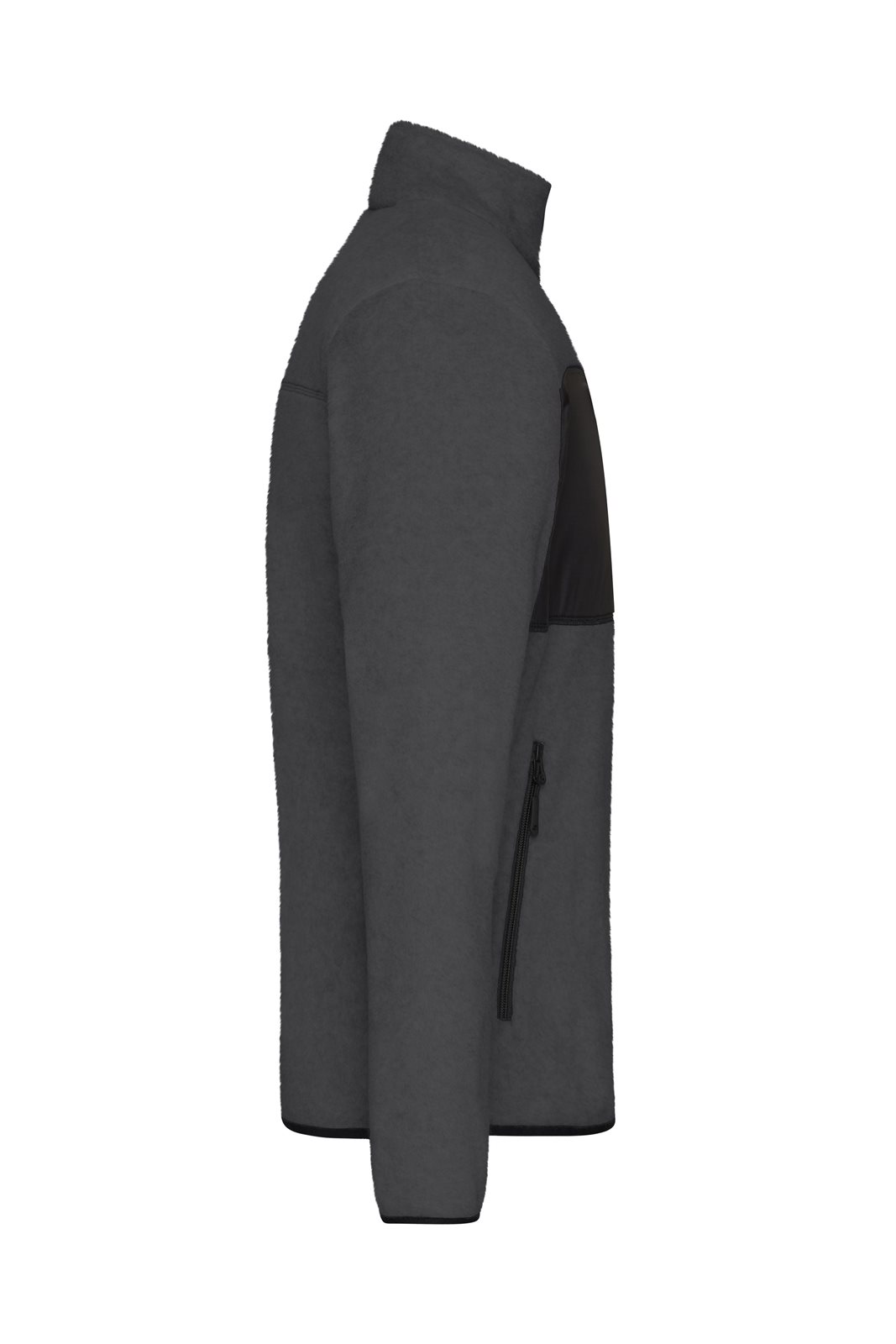 Jacke Herren Grau/Schwarz – Men's Fleece Jacket GRS, Detailansicht