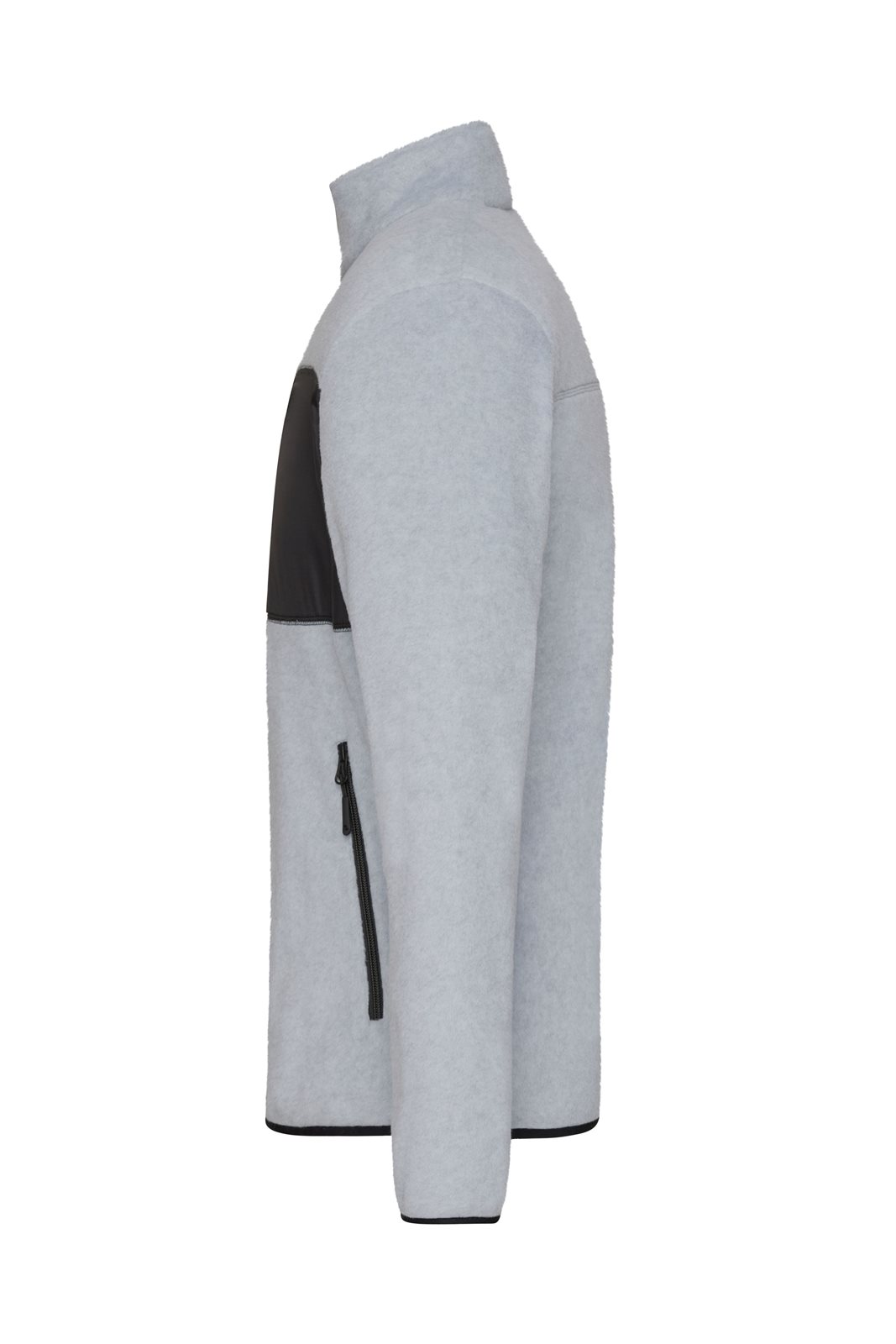 Jacke Herren Grau/Schwarz – Men's Fleece Jacket GRS, Detailansicht