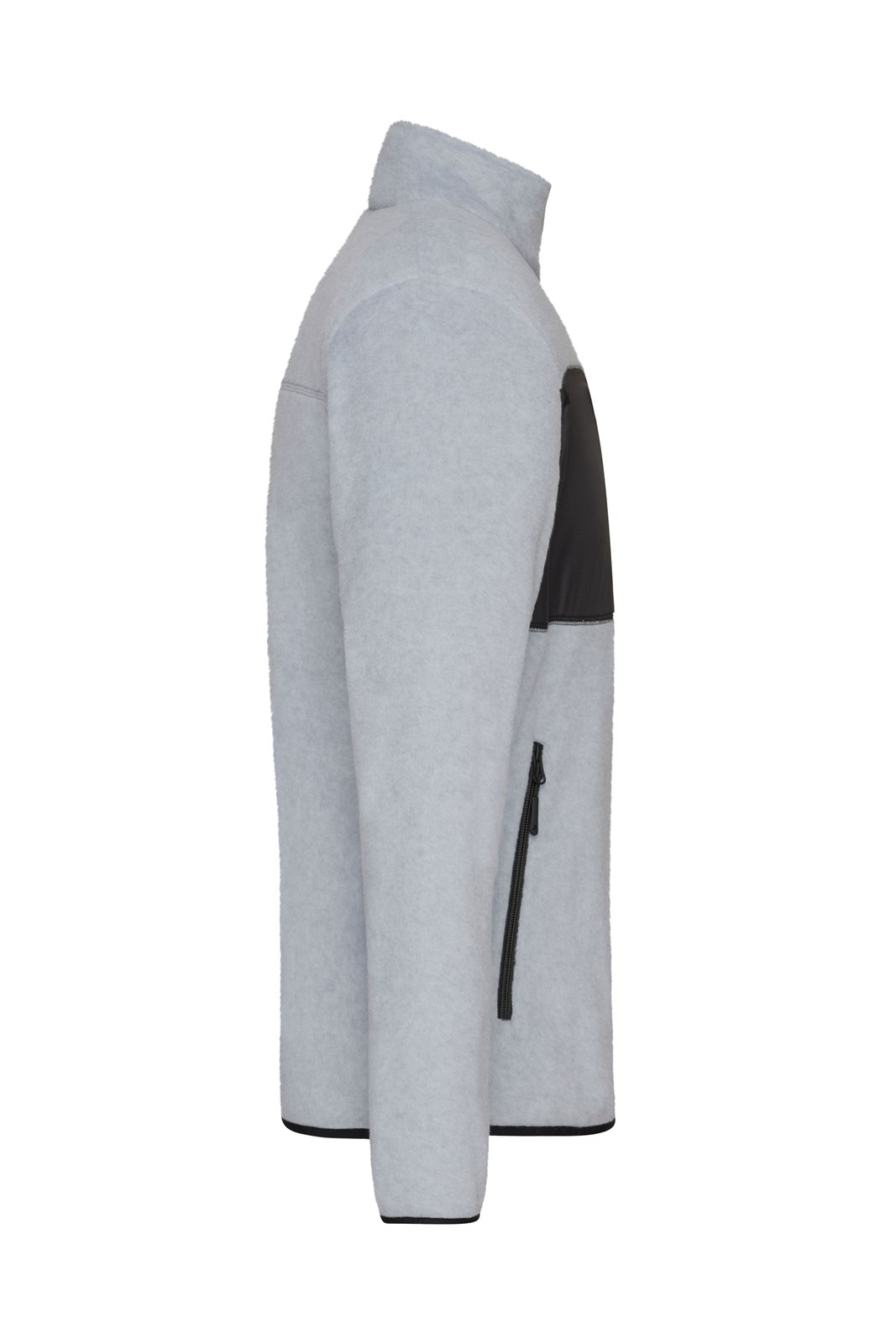 Jacke Herren Grau/Schwarz – Men's Fleece Jacket GRS, Detailansicht