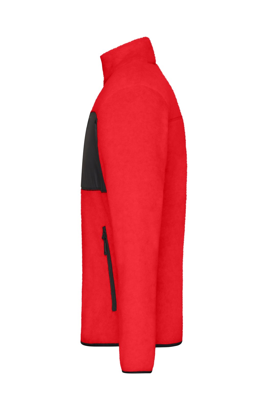 Jacke Herren Schwarz/Rot – Men's Fleece Jacket GRS, Detailansicht