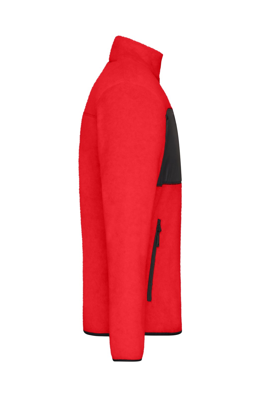 Jacke Herren Schwarz/Rot – Men's Fleece Jacket GRS, Detailansicht