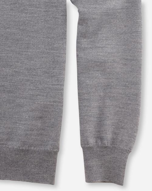 Pullover Herren Silbergrau – OLYMP Casual Strick Modern Fit, Detailansicht