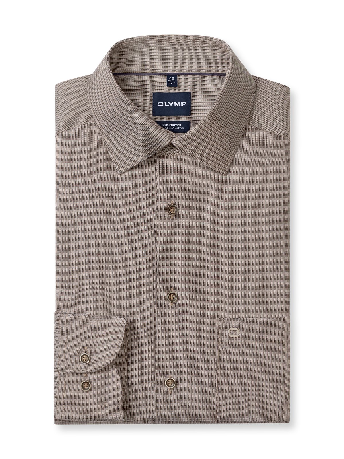 Hemd Herren Braun – Luxor cf D.2118 Comfort Fit, Detailansicht